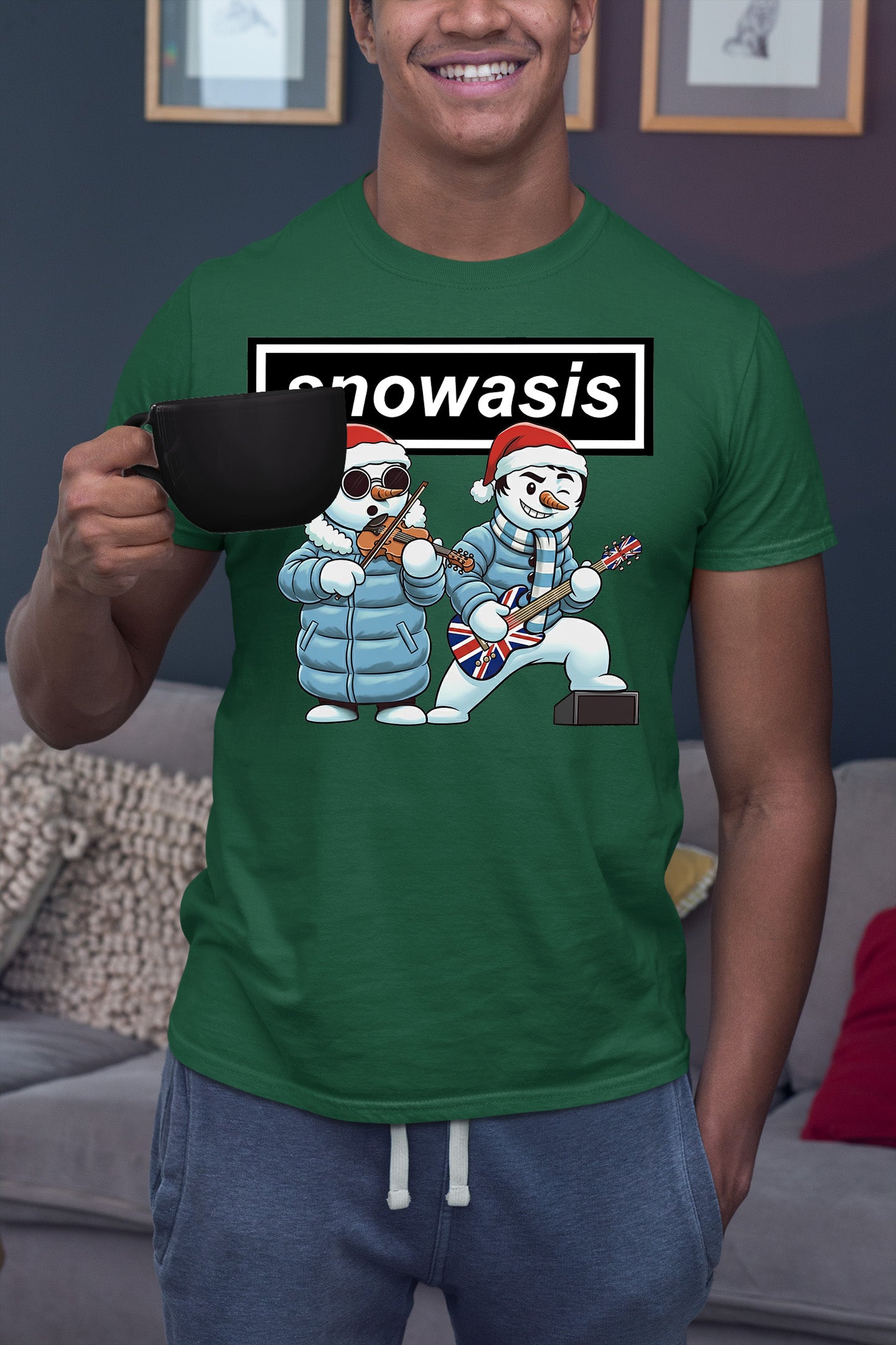 Snowasis Guitar and Violin Christmas Keepsake Gift for Music Lovers T-Shirt