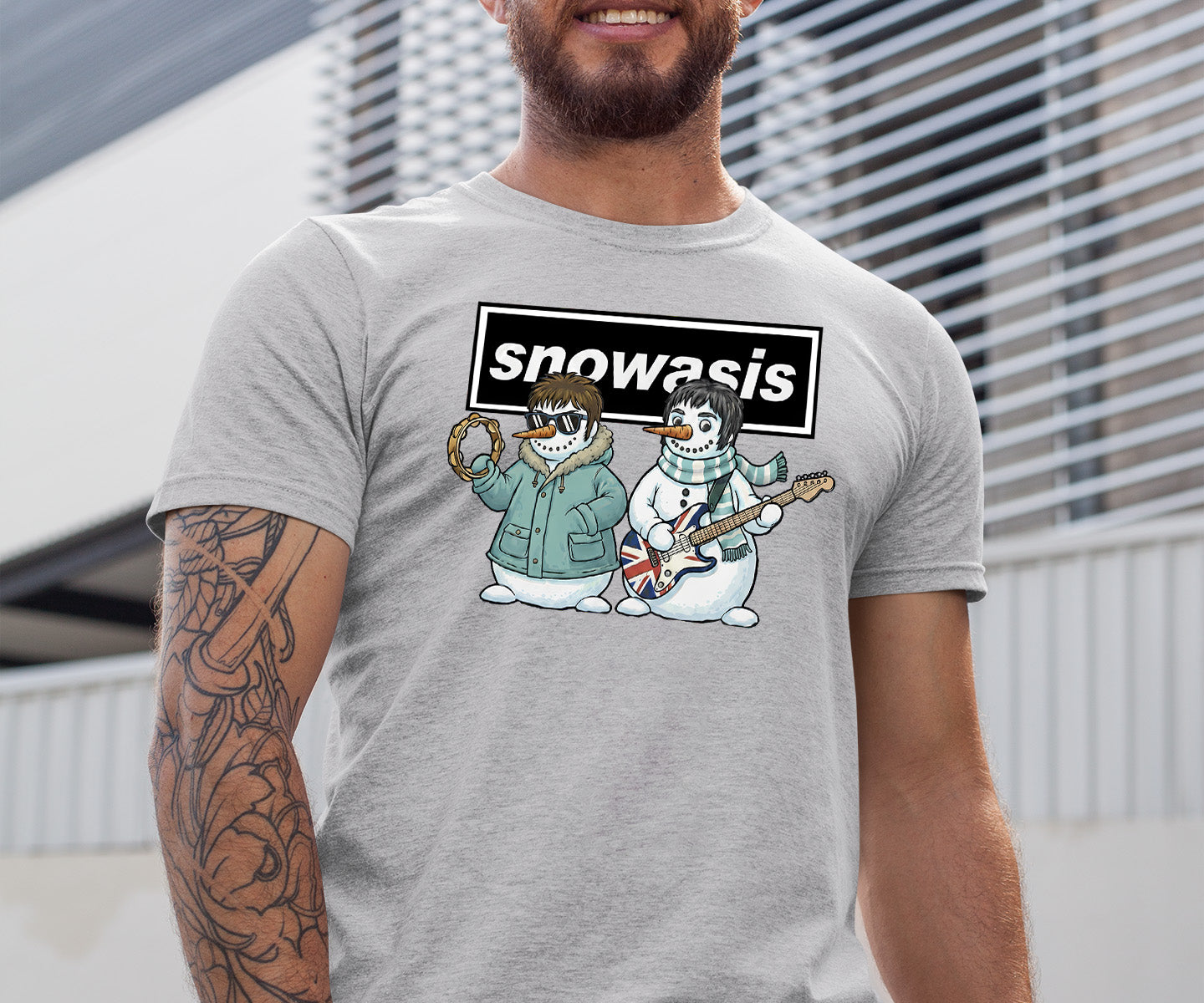Snowasis Snowmen Guitar Christmas Keepsake - Handmade Whimsical Holiday Sculpture Gift Idea T-Shirt