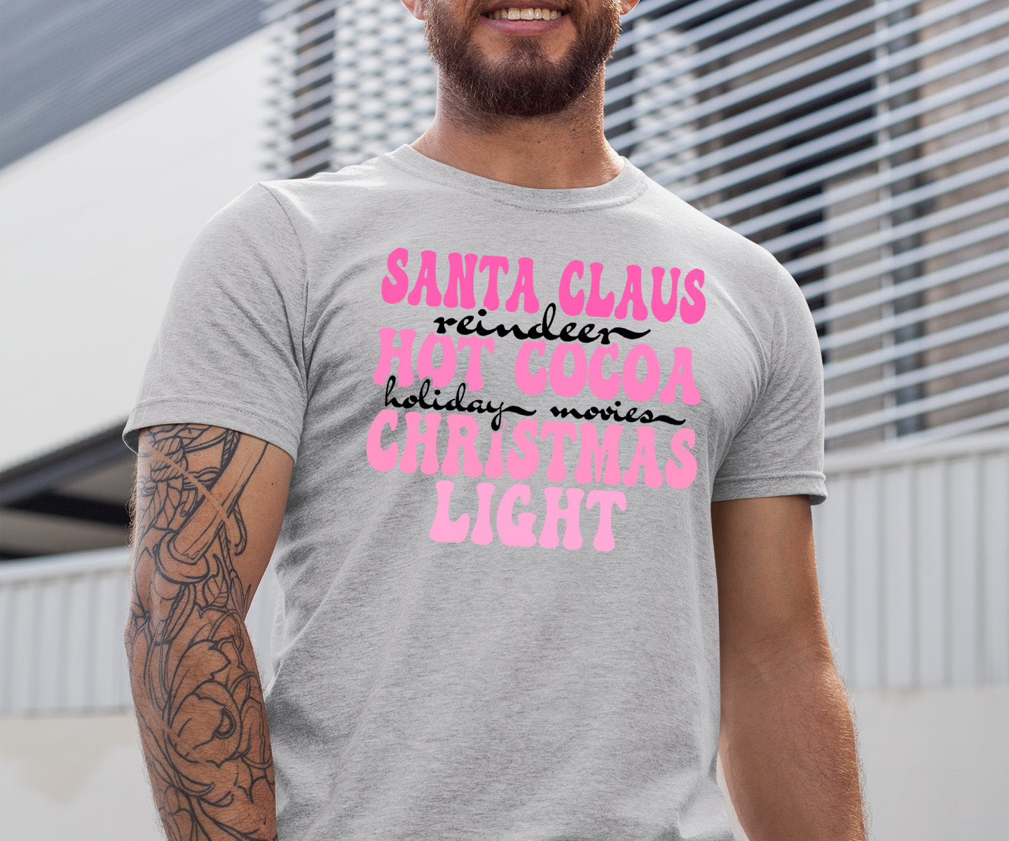 Santa Claus Reindeer Christmas Scene with Hot Cocoa - Cozy Holiday Charm for Gifts & Collectibles T-Shirt