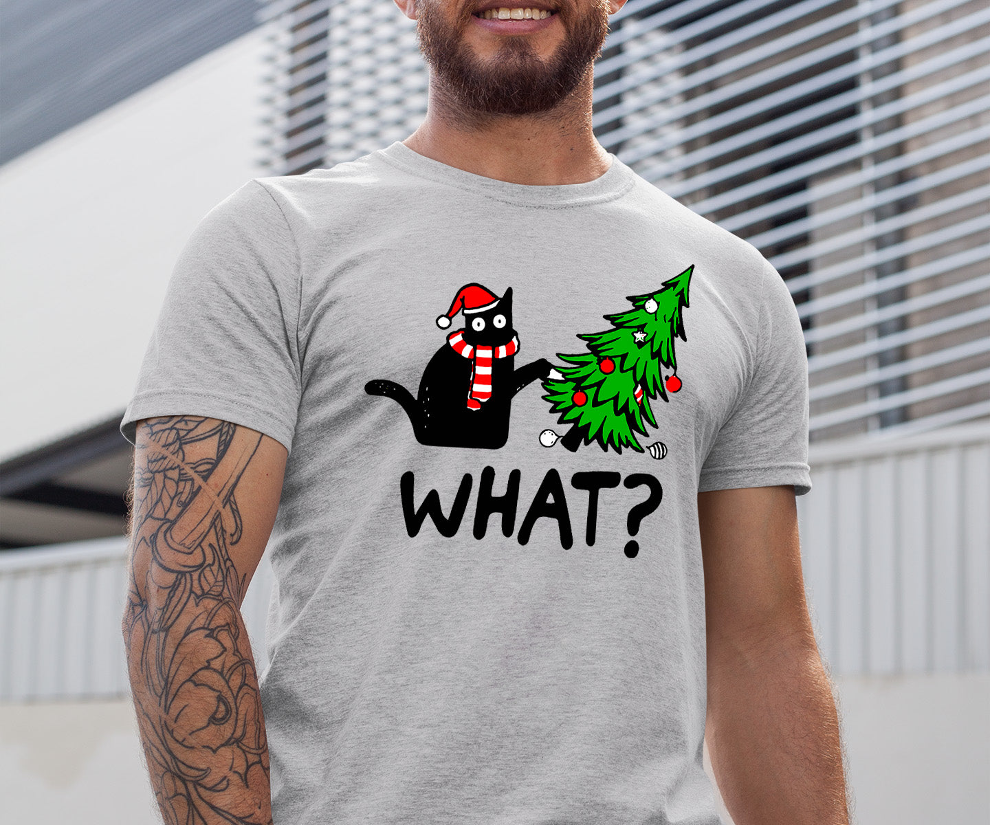 What Cat Says at Christmas - Funny Kitty Gift for Cat Lovers, Holiday Humor, Whiskers & Paws, Cozy Christmas Cheer T-Shirt