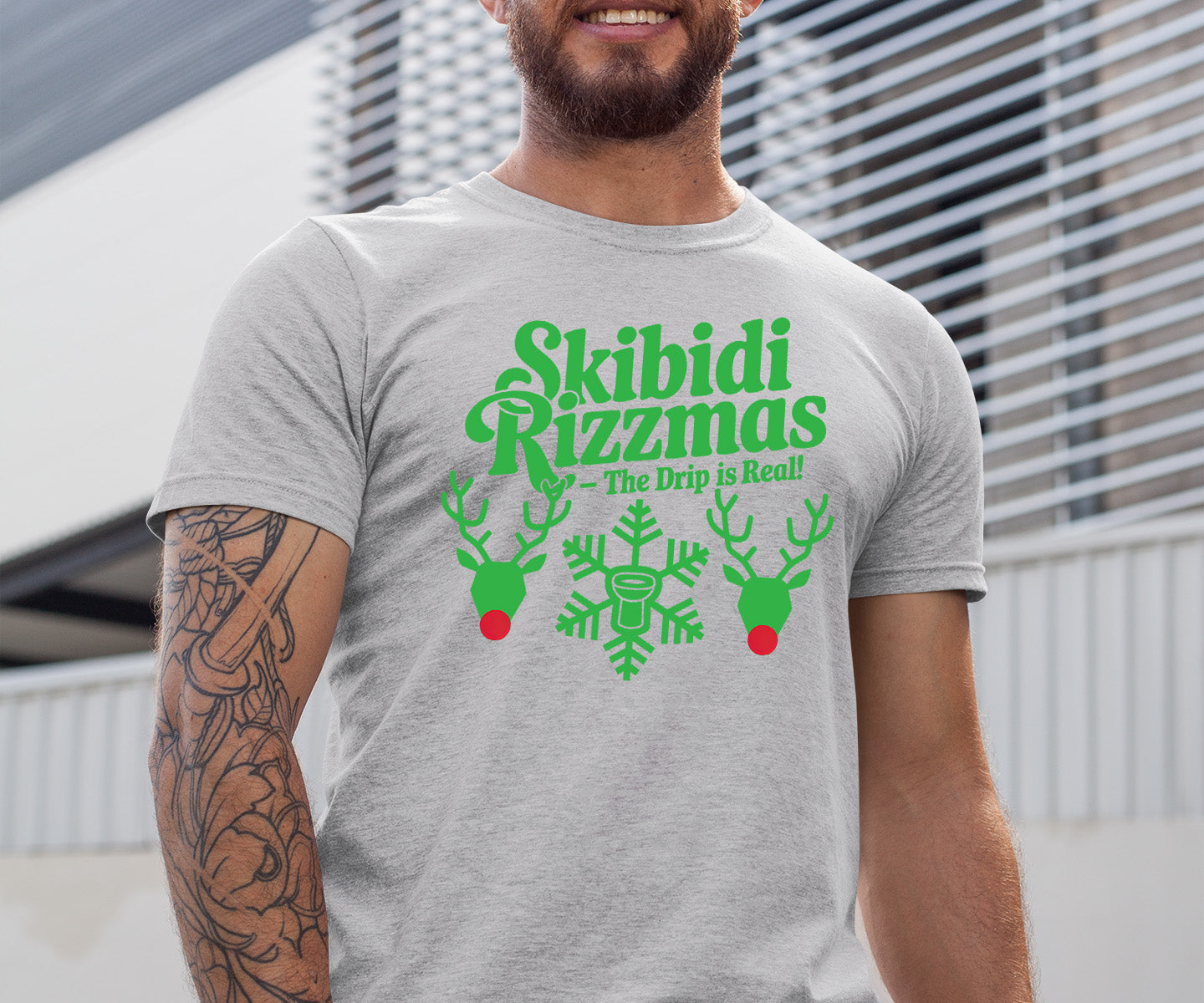 Skibidi Rizzman Christmas Character - Festive Holiday Cheer for Fans, Whimsical Seasonal Gift Idea T-Shirt