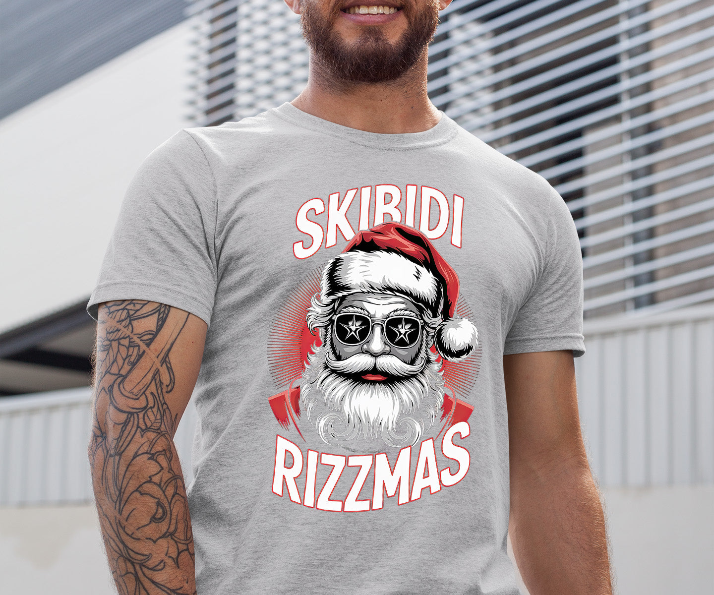 Skibidi Rizzmass Grovey Santa Christmas Spirit Gift Idea for Pop Culture Fans T-Shirt
