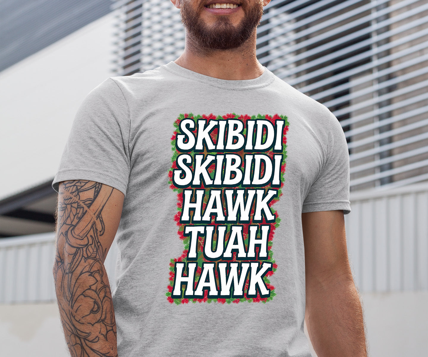 Christmas Skibidi Skibidi Hawk Tuah Hawk Art - Festive Holiday Scene for Gifts, Unique Cheer, Seasonal Pixel Masterpiece T-Shirt