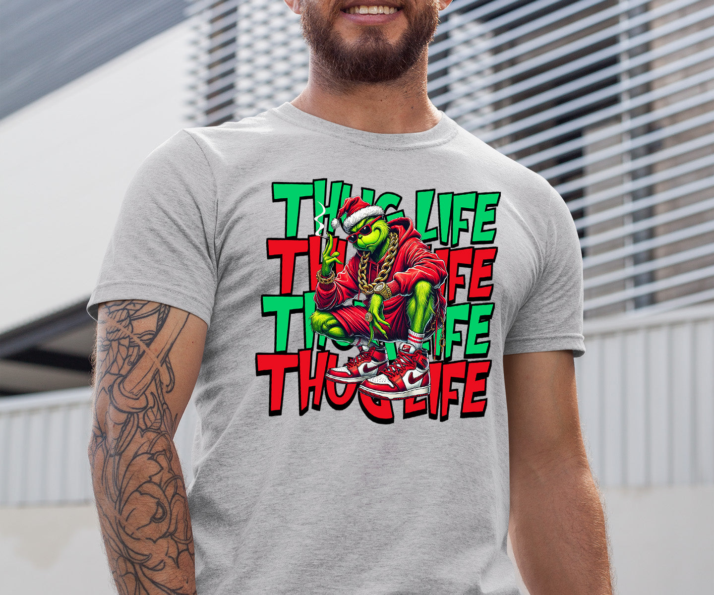 Christmas Thug Life x3 Graphic Artwork – Festive Holiday Humor for the Season T-Shirt
