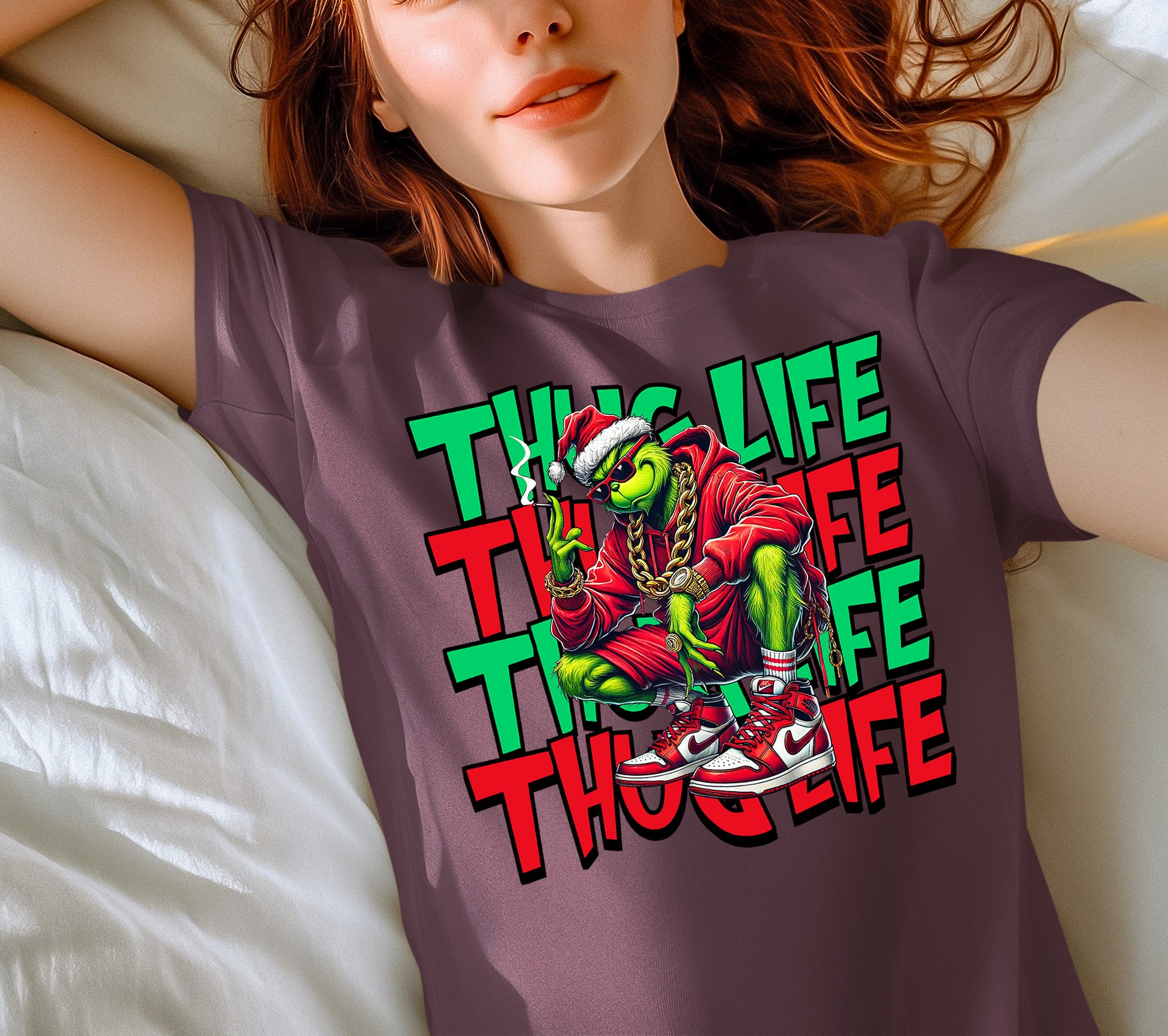 Christmas Thug Life x3 Graphic Artwork – Festive Holiday Humor for the Season T-Shirt