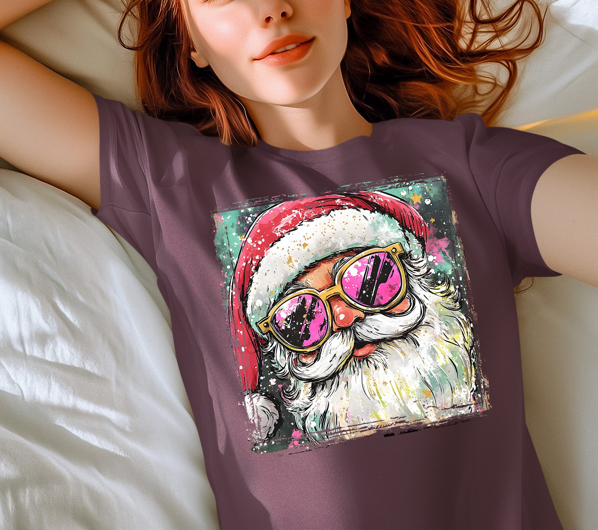 Cool Santa Christmas Art, Whimsical Santa Claus for Holiday Gift Ideas, Festive Collector Piece, Handmade Holiday Joy T-Shirt