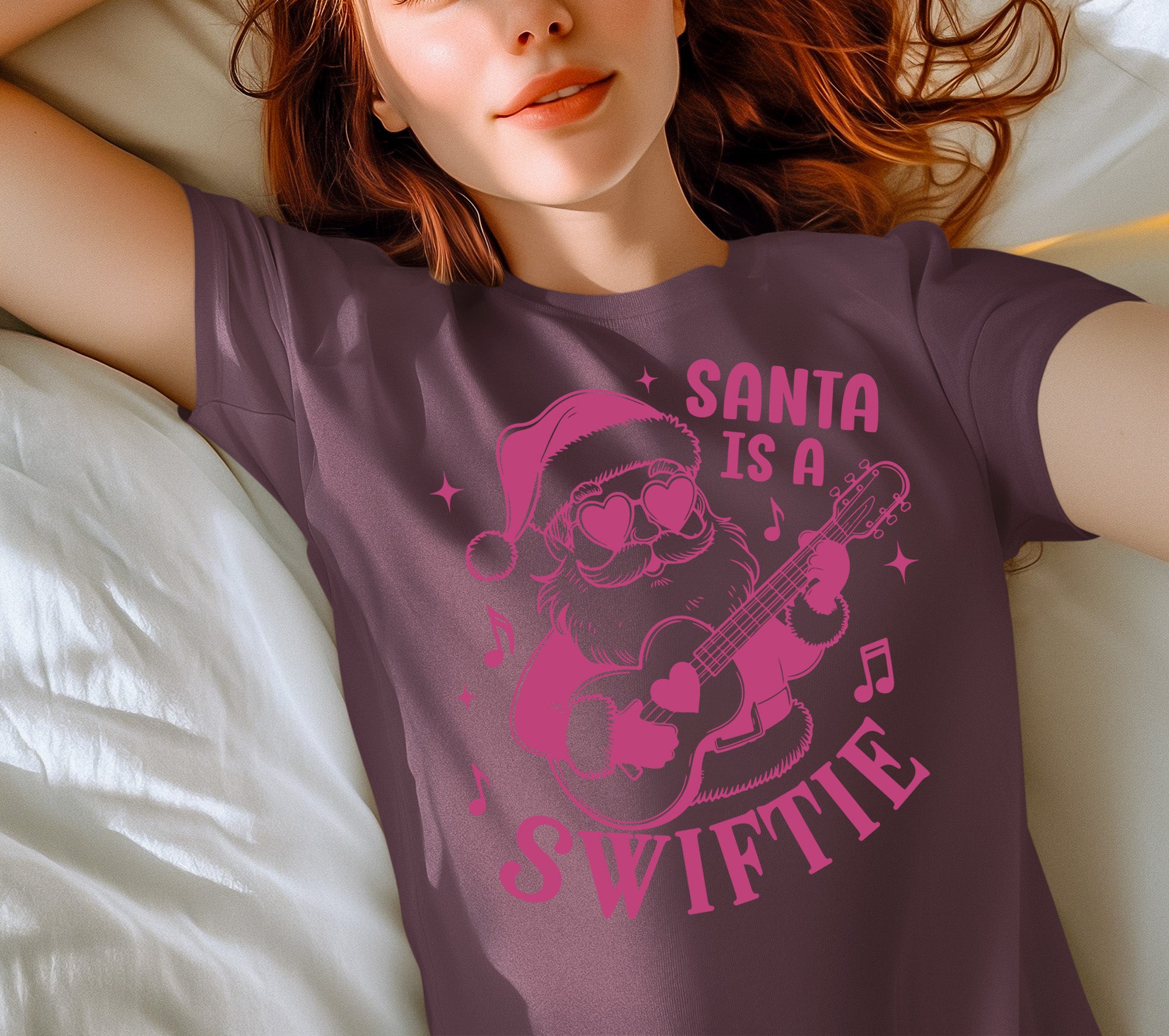 Santa is a Swiftie Christmas Gift Idea for Music Lovers - Festive Santa Theme, Holiday Joy T-Shirt