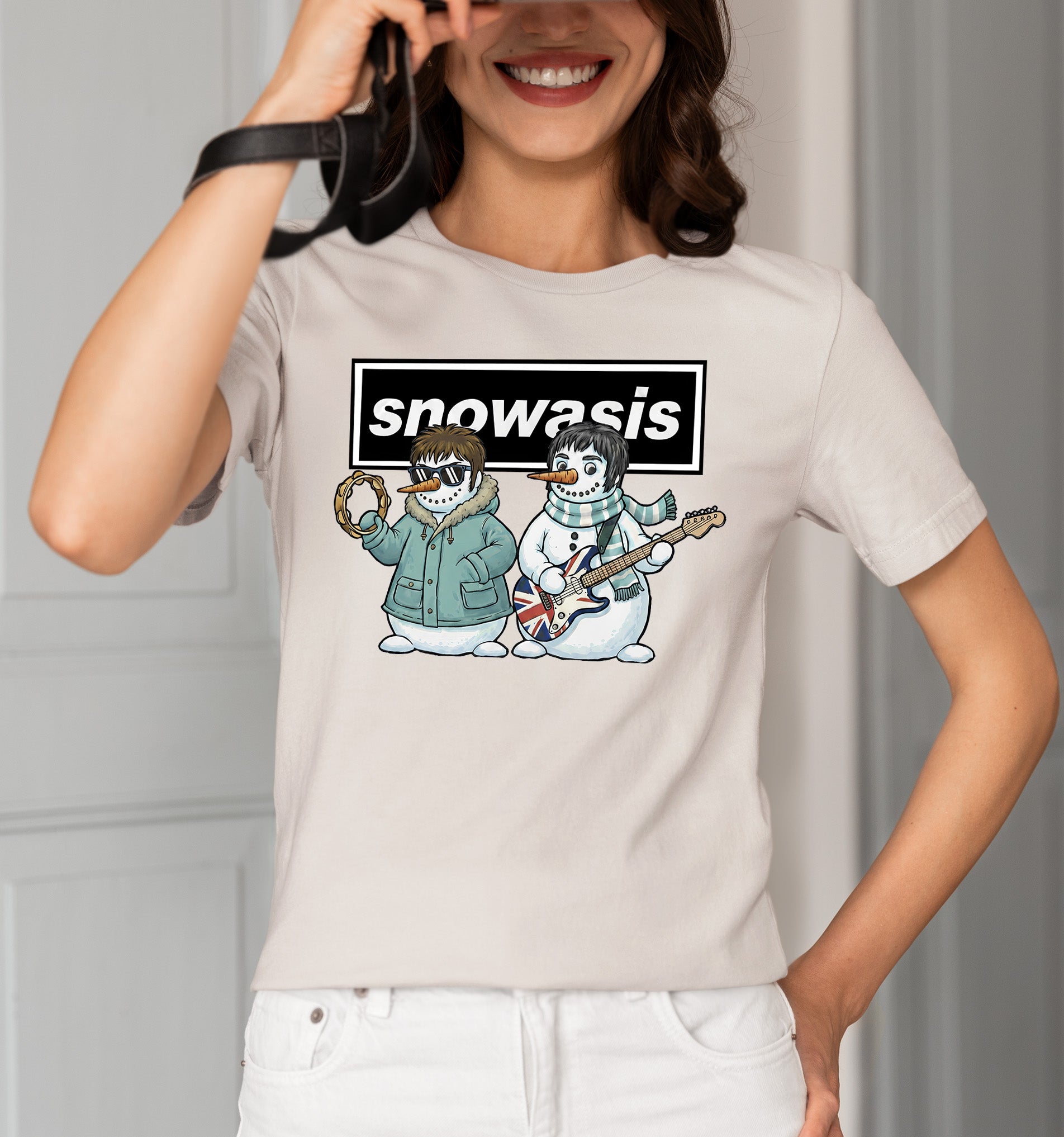 Snowasis Snowmen Guitar Christmas Keepsake - Handmade Whimsical Holiday Sculpture Gift Idea T-Shirt