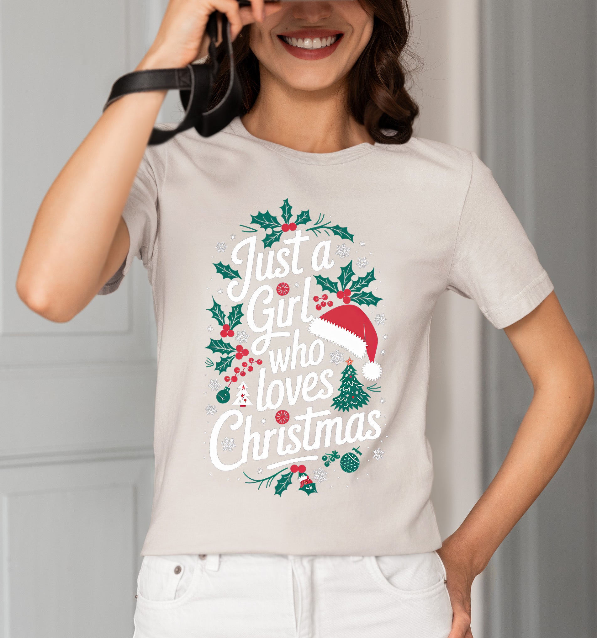 Just a Girl Who Loves Christmas - Festive, Cozy Christmas Theme for Her - Holiday Cheer Keepsake Accessory T-Shirt