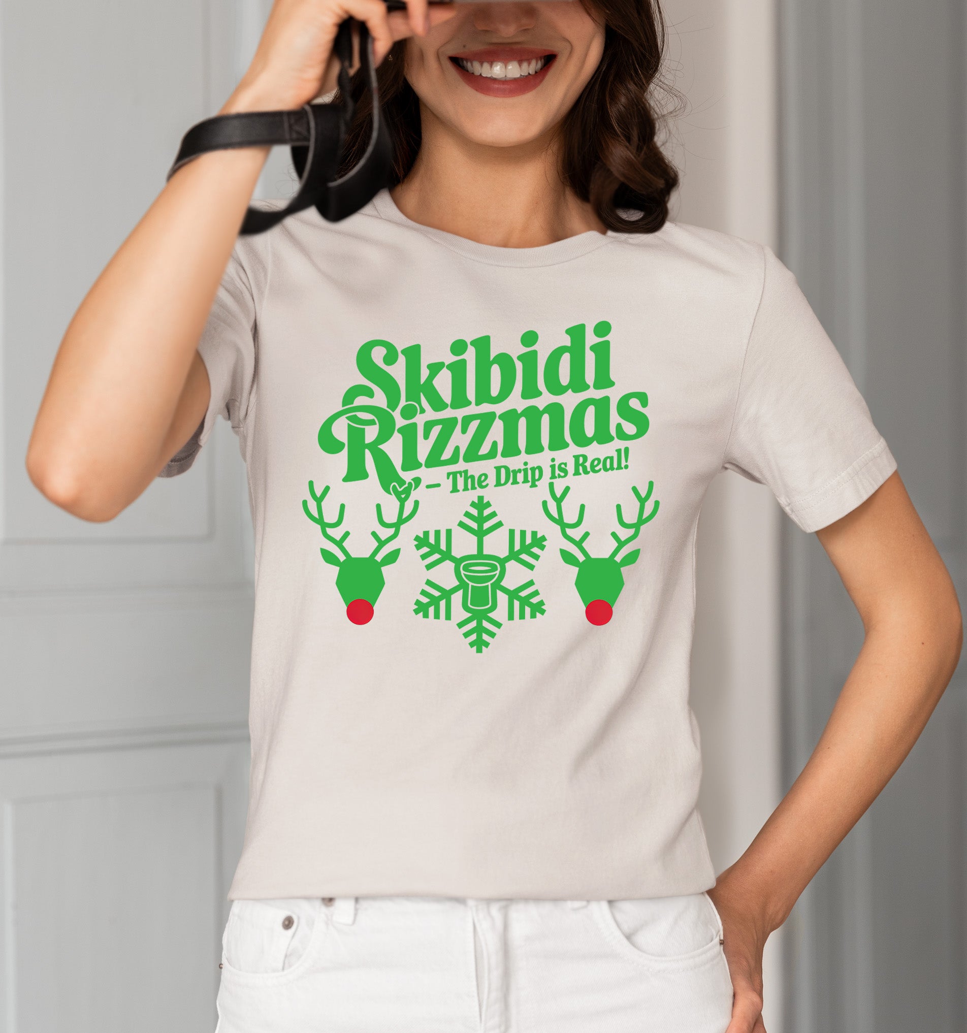 Skibidi Rizzman Christmas Character - Festive Holiday Cheer for Fans, Whimsical Seasonal Gift Idea T-Shirt