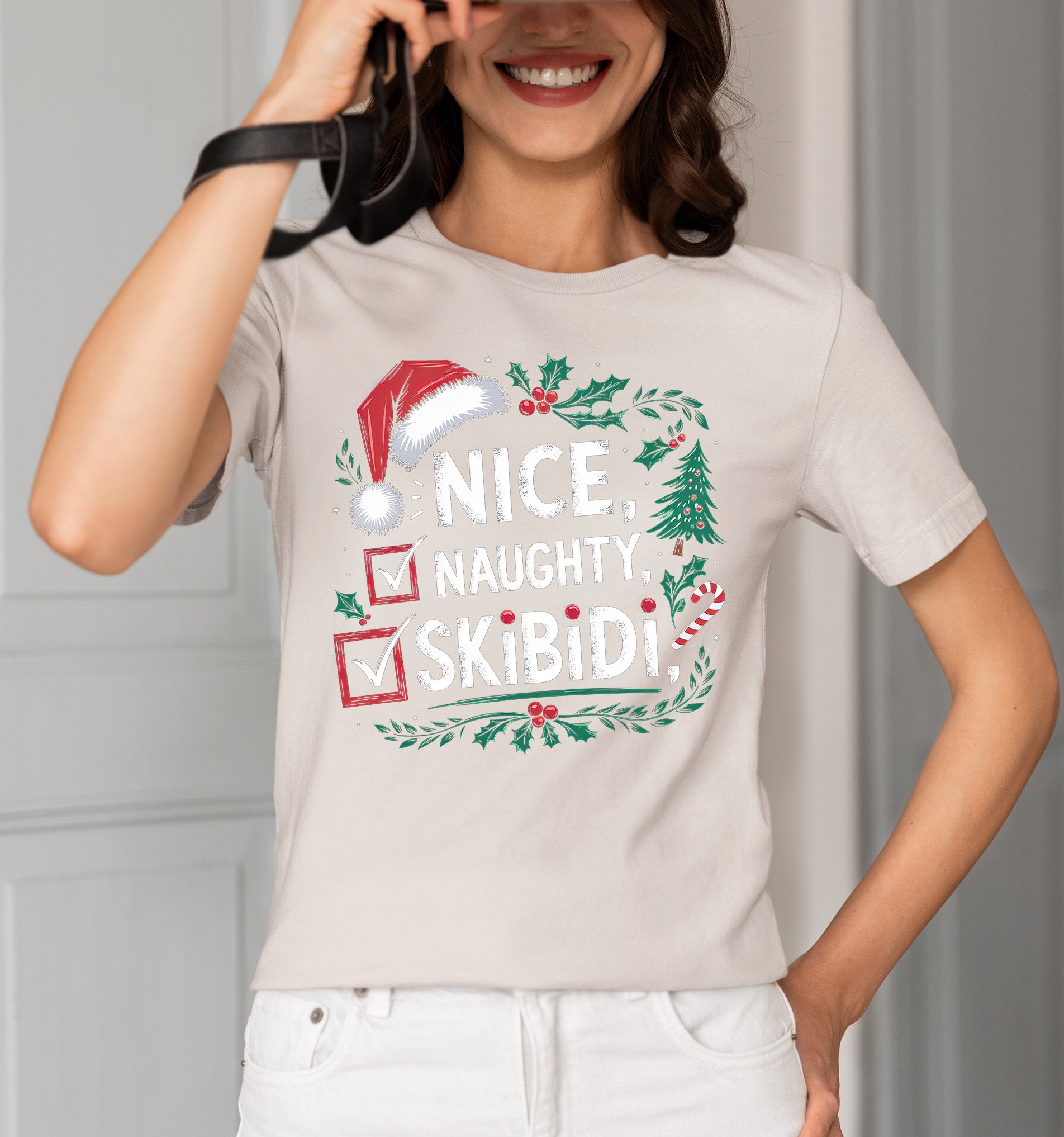 Christmas Naughty or Nice Keepsake | Festive Holiday Charm for Season’s Cheer, Skibidi Inspired Fun Gift Idea T-Shirt