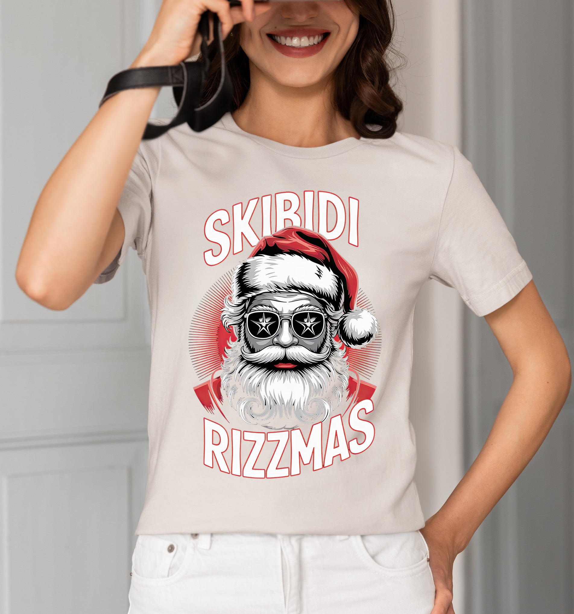 Skibidi Rizzmass Grovey Santa Christmas Spirit Gift Idea for Pop Culture Fans T-Shirt
