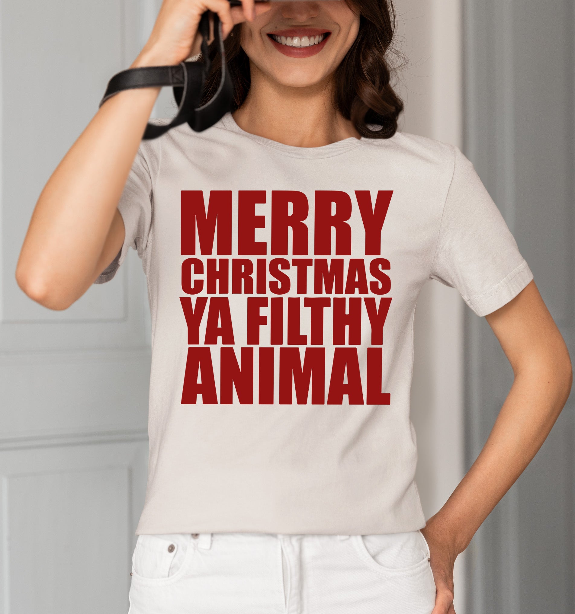 Merry Christmas Ya Filthy Animals - Humorous Holiday Movie Quote Gift Idea, Classic Christmas Laugh T-Shirt
