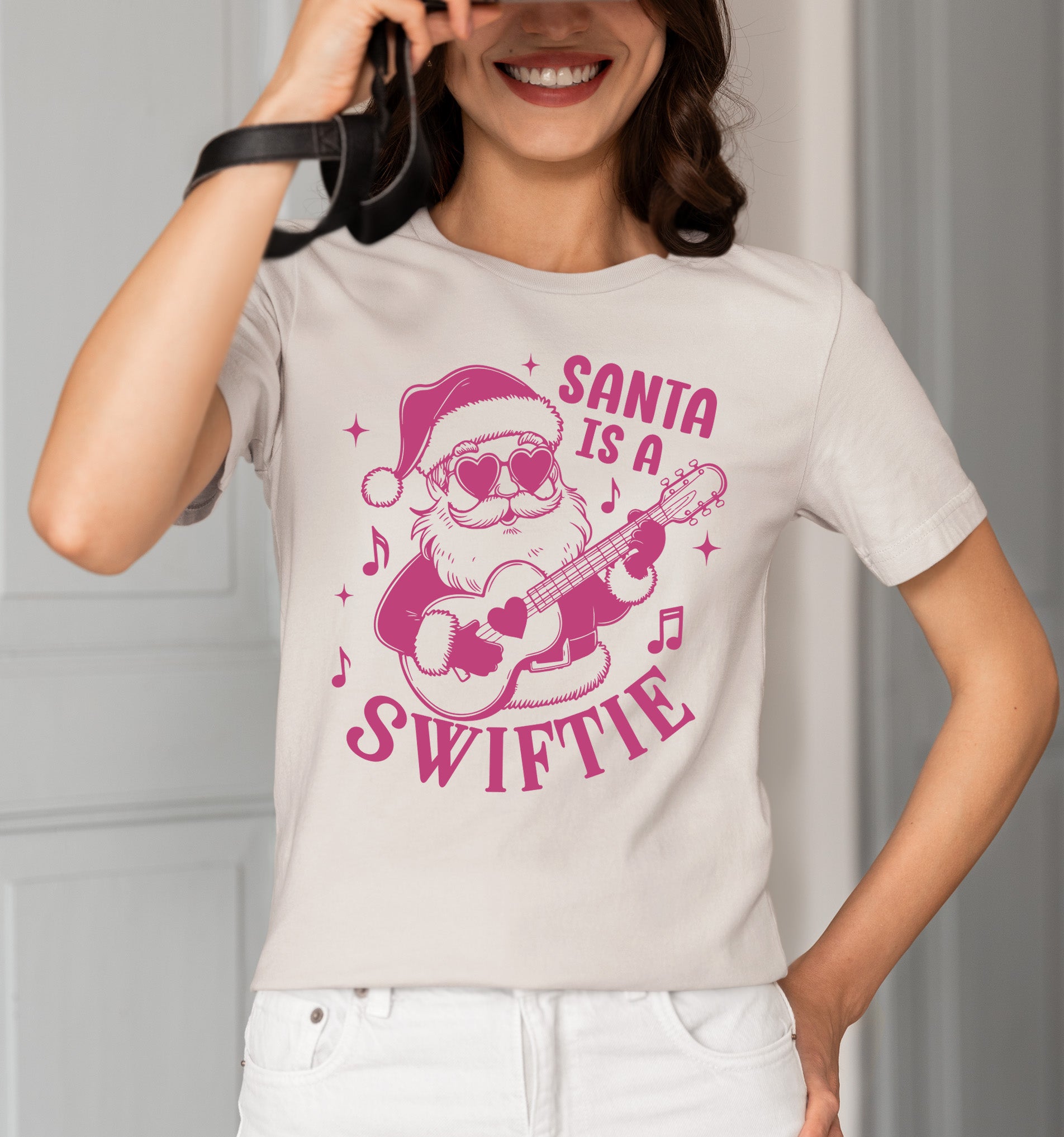 Santa is a Swiftie Christmas Gift Idea for Music Lovers - Festive Santa Theme, Holiday Joy T-Shirt