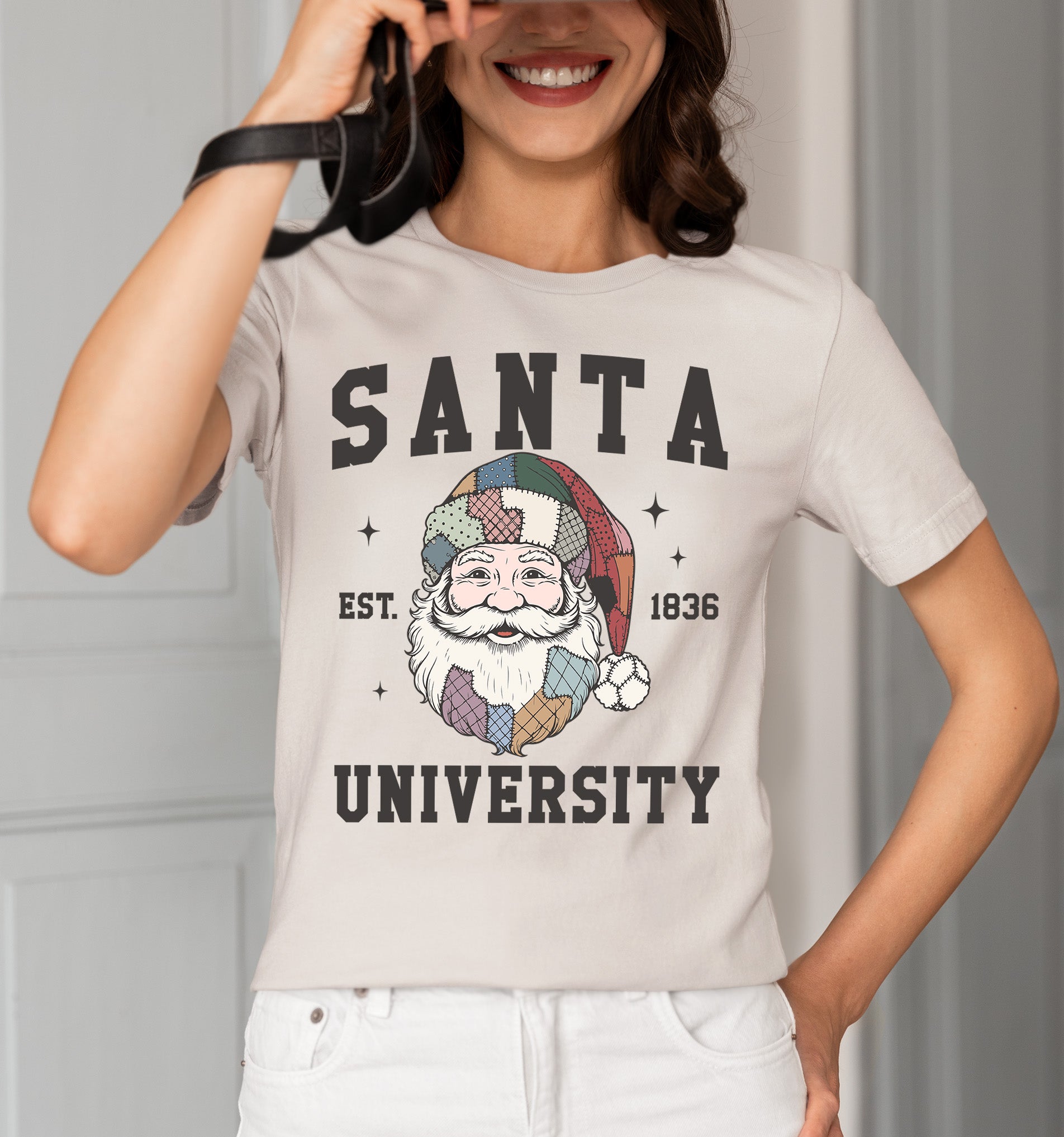 Santa University Christmas Collection, Santa Claus Gift, North Pole Education Theme, Festive Holiday Cheer T-Shirt
