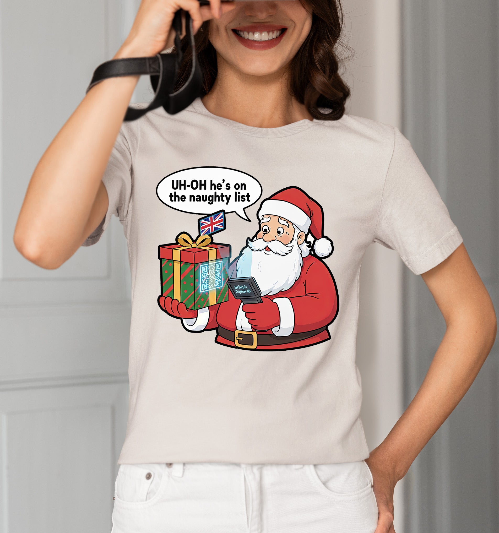 Digital ID Christmas Theme, Festive Identity Template, Holiday Branding Mockup, Editable Badge for Seasonal Greetings T-Shirt