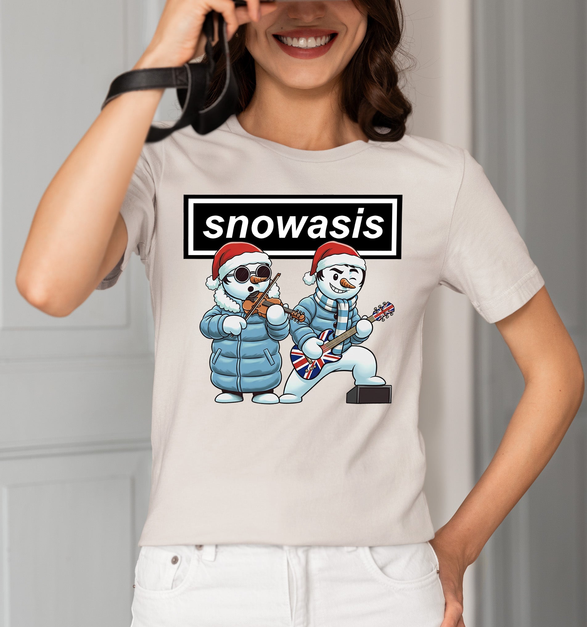 Snowasis Guitar and Violin Christmas Keepsake Gift for Music Lovers T-Shirt