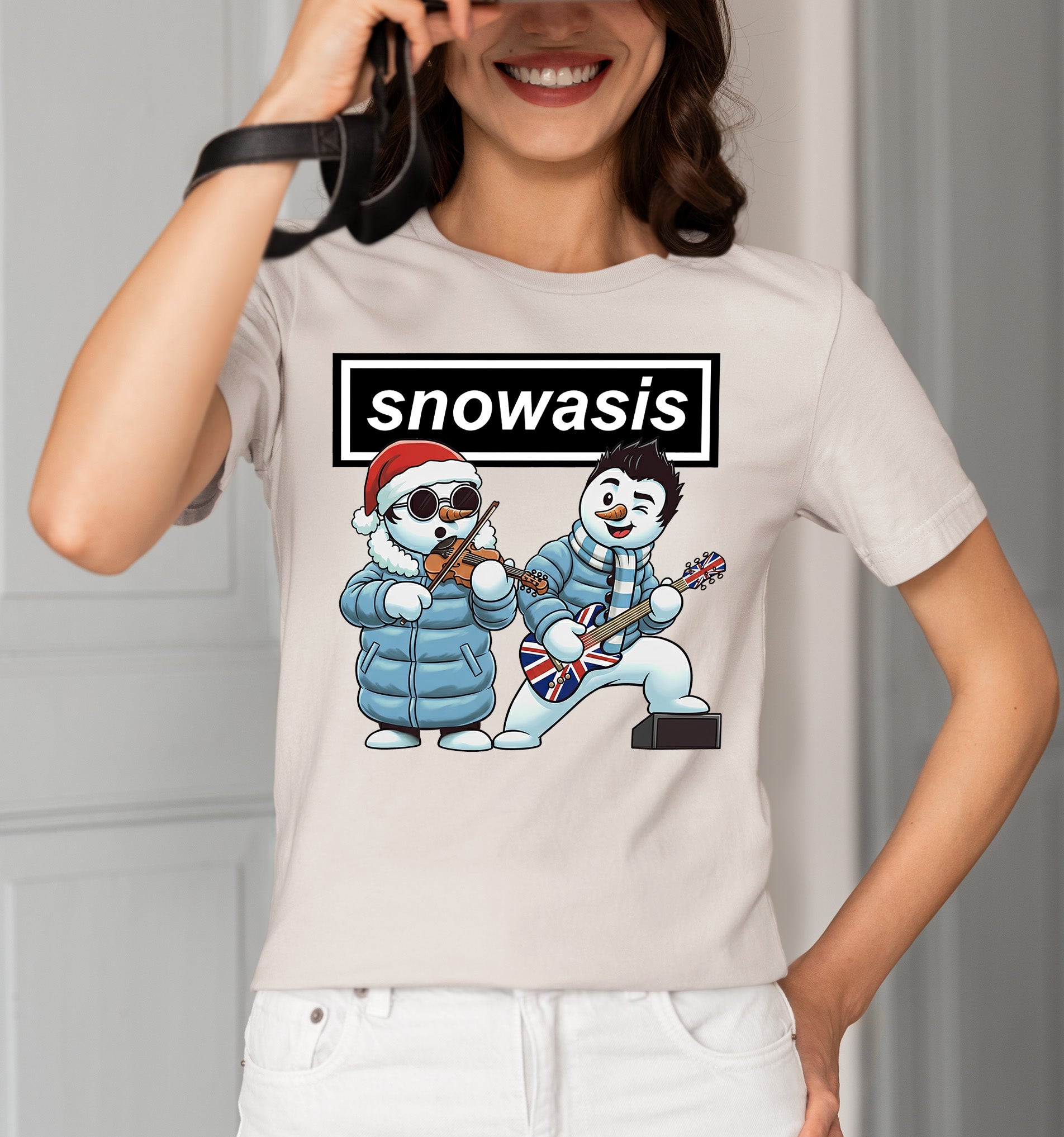 Snowasis Violin Gutar Winking – Christmas Music Themed Charm for Stockings & Holiday Accessories T-Shirt