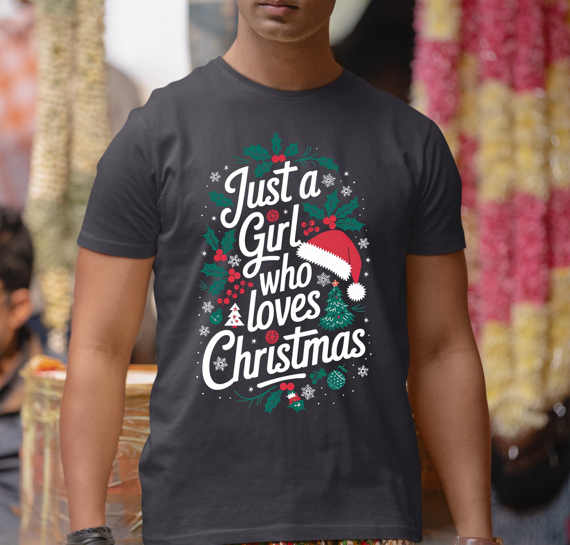 Just a Girl Who Loves Christmas - Festive, Cozy Christmas Theme for Her - Holiday Cheer Keepsake Accessory T-Shirt