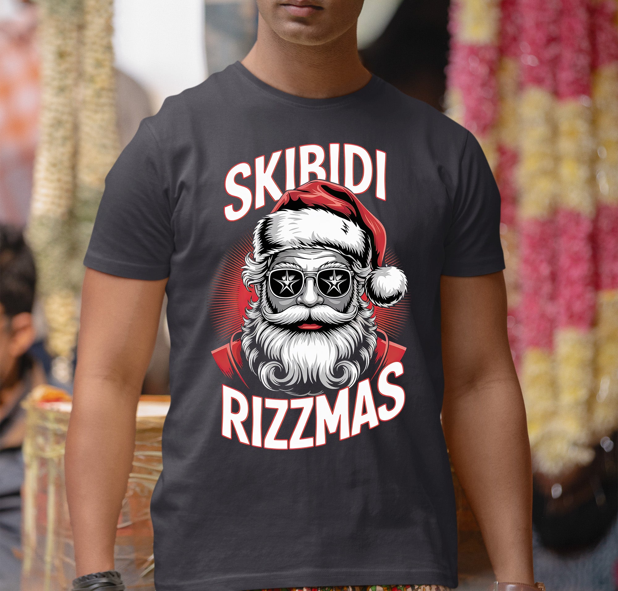 Skibidi Rizzmass Grovey Santa Christmas Spirit Gift Idea for Pop Culture Fans T-Shirt