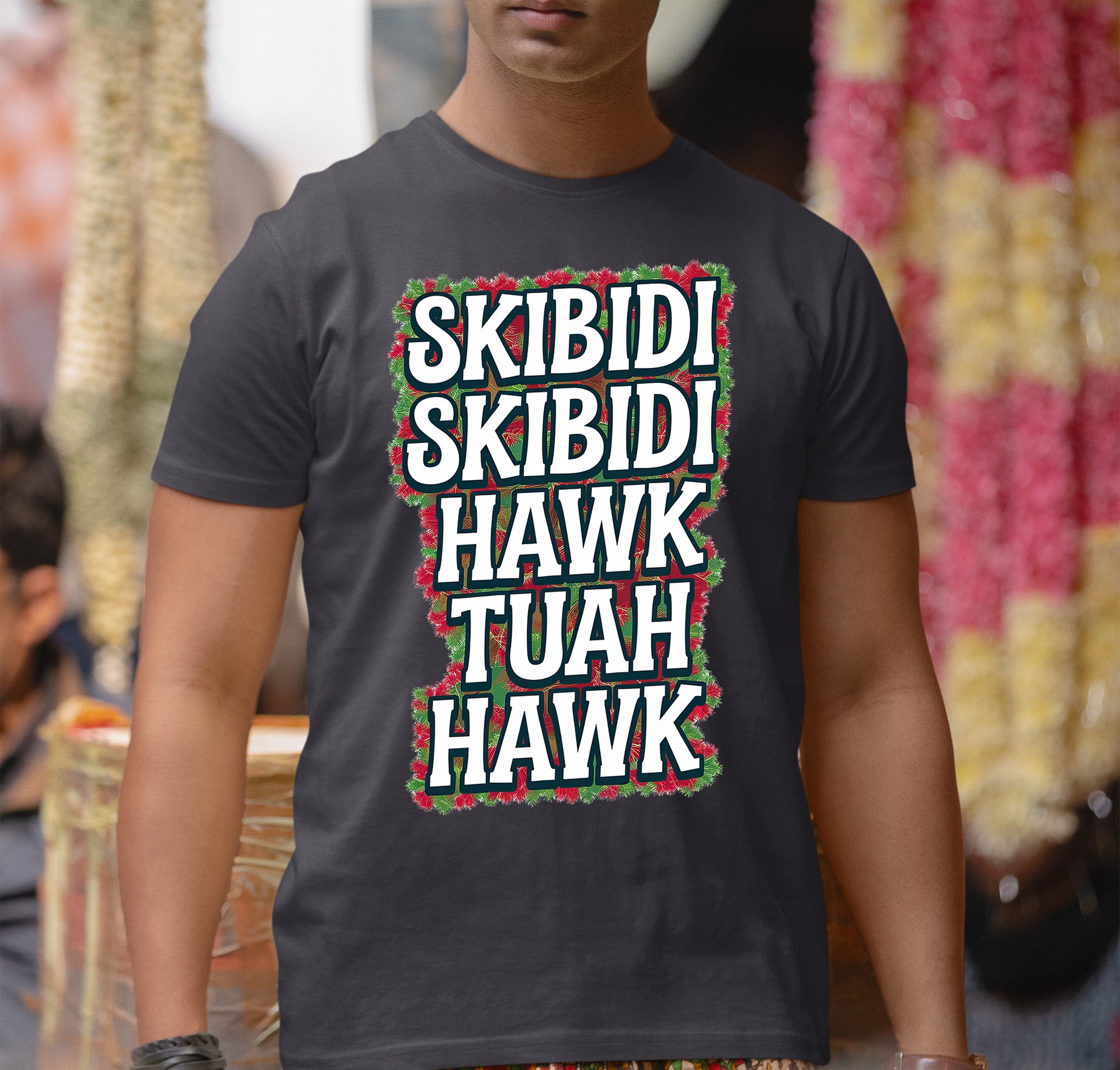 Christmas Skibidi Skibidi Hawk Tuah Hawk Art - Festive Holiday Scene for Gifts, Unique Cheer, Seasonal Pixel Masterpiece T-Shirt