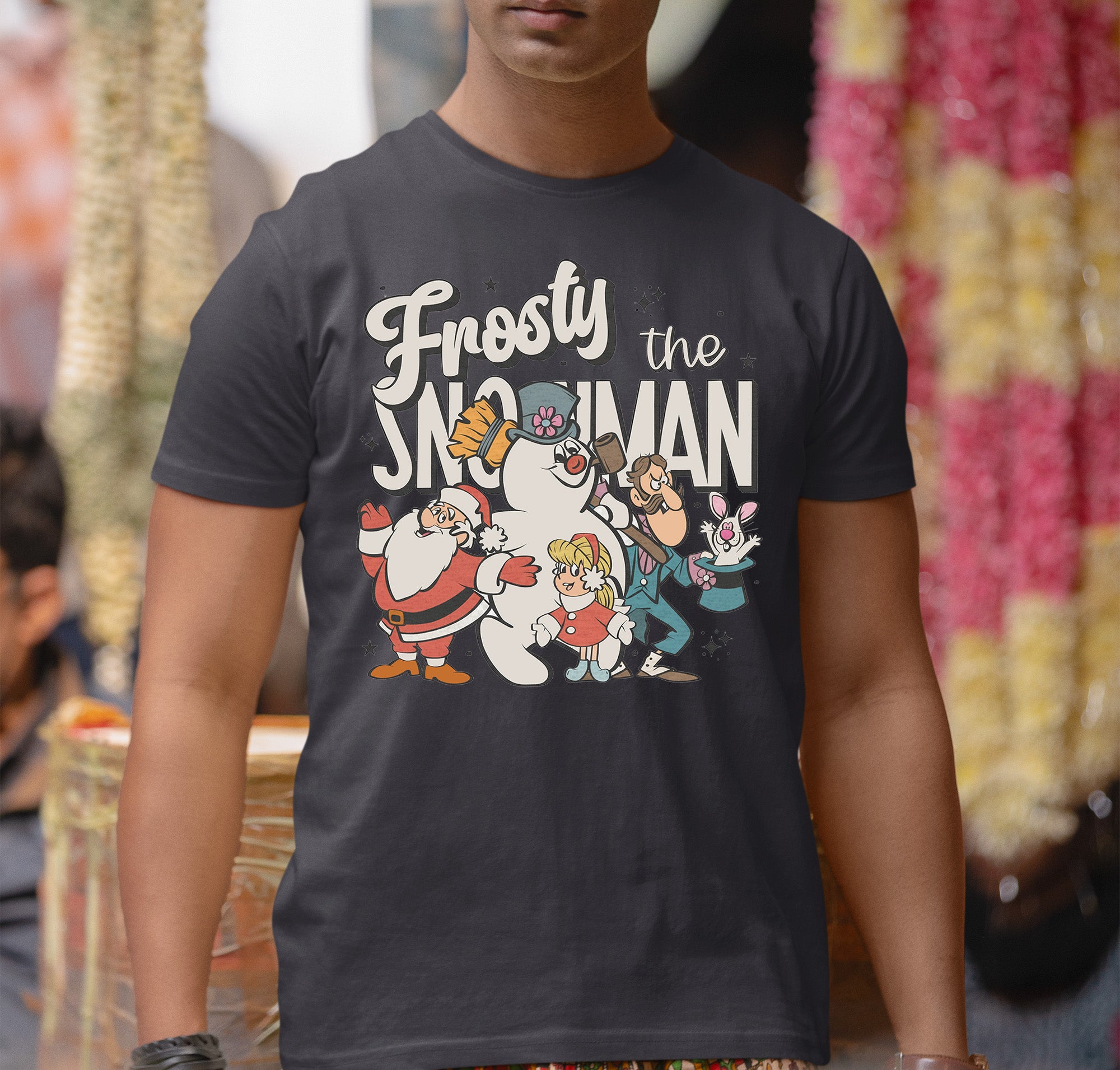 Frosty Snowman Christmas Theme Artwork, Cozy Winter Holiday Gift Idea, Seasonal Frosty Illustration T-Shirt