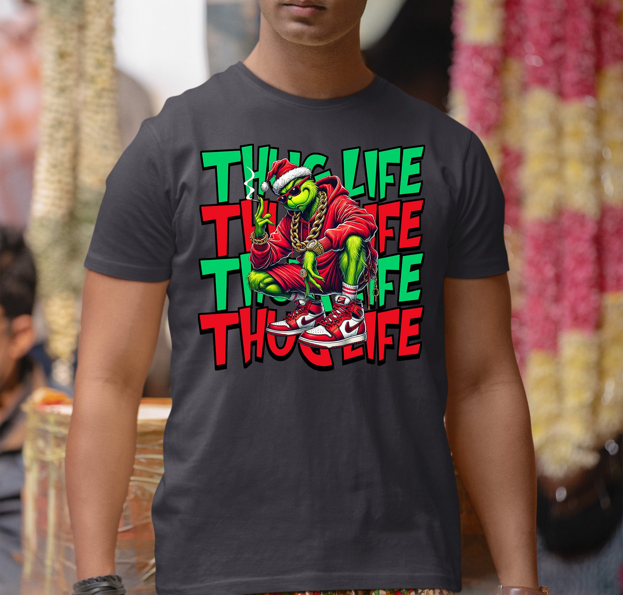 Christmas Thug Life x3 Graphic Artwork – Festive Holiday Humor for the Season T-Shirt