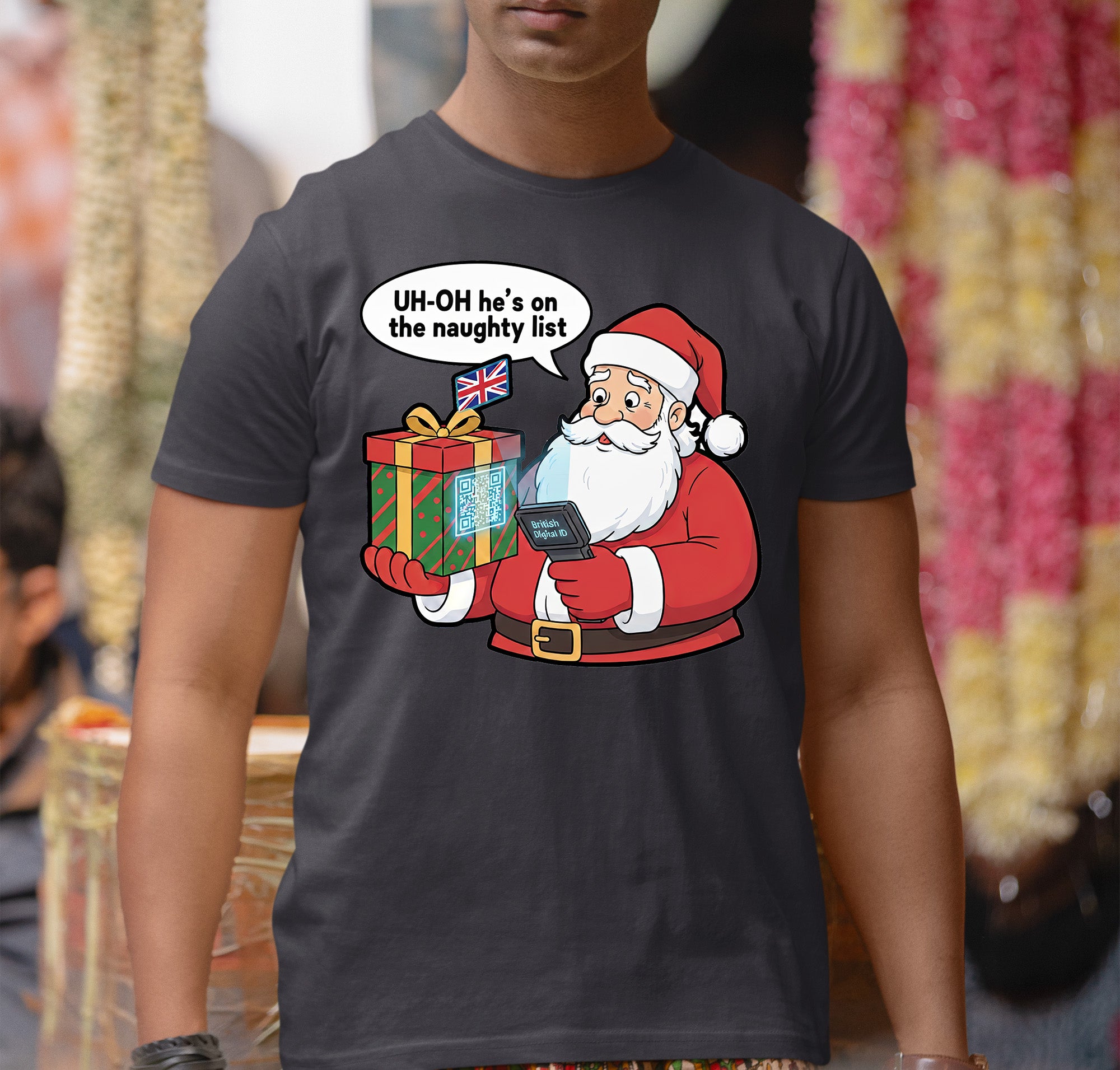 Digital ID Christmas Theme, Festive Identity Template, Holiday Branding Mockup, Editable Badge for Seasonal Greetings T-Shirt
