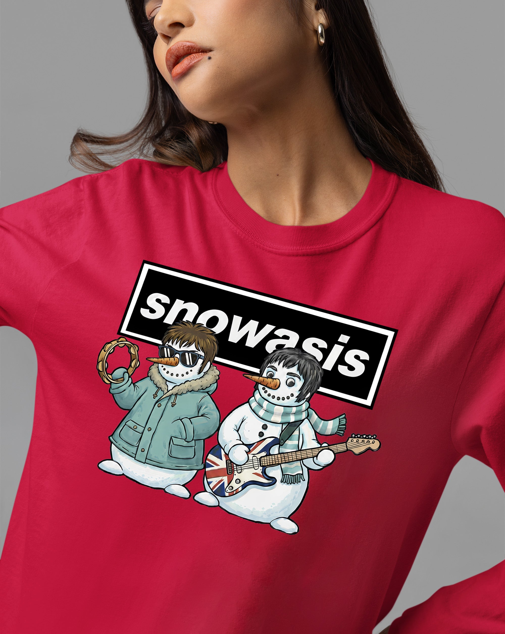 Snowasis Snowmen Guitar Christmas Keepsake - Handmade Whimsical Holiday Sculpture Gift Idea T-Shirt
