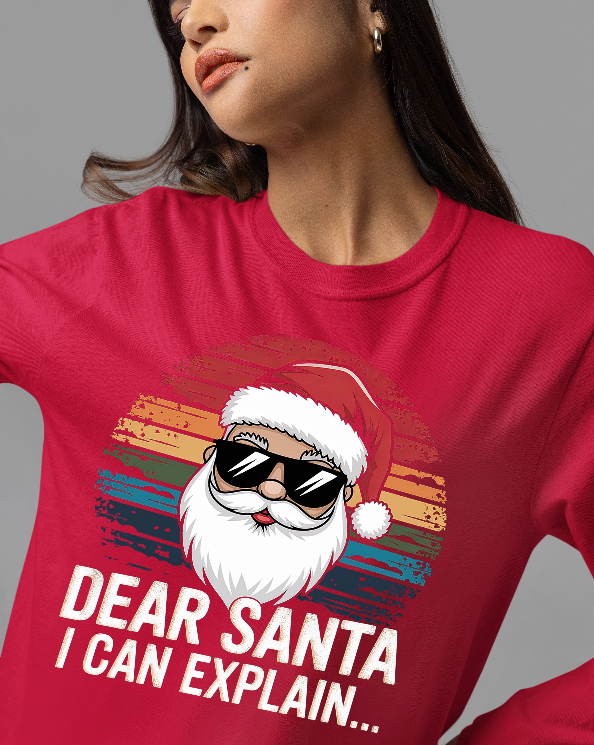Dear Santa I Can Explain - Funny Christmas Gift Quote for Holiday Cheer & Santa Humor T-Shirt