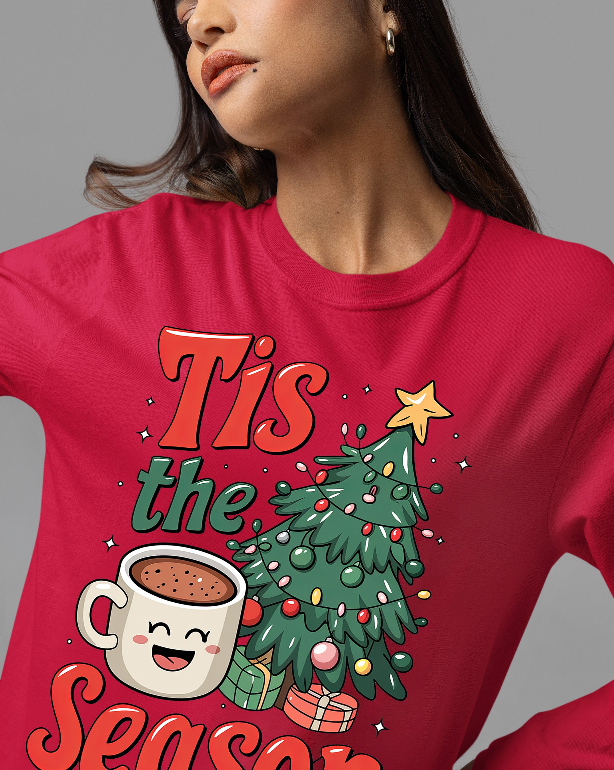 Tis the Season - Merry Christmas Village Scene - Cozy Winter Charm for Collectors, Handmade Gift for Holidays T-Shirt
