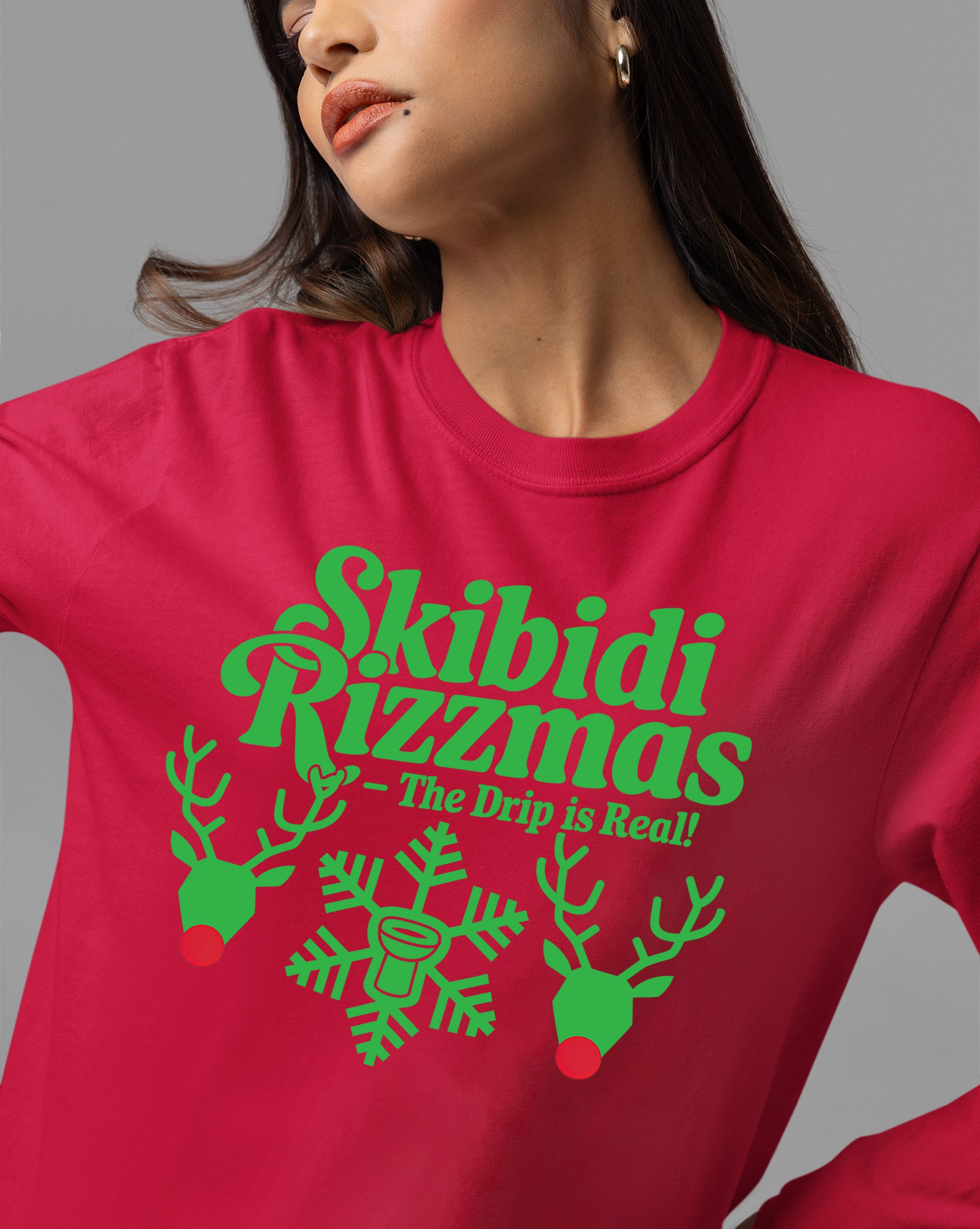 Skibidi Rizzman Christmas Character - Festive Holiday Cheer for Fans, Whimsical Seasonal Gift Idea T-Shirt