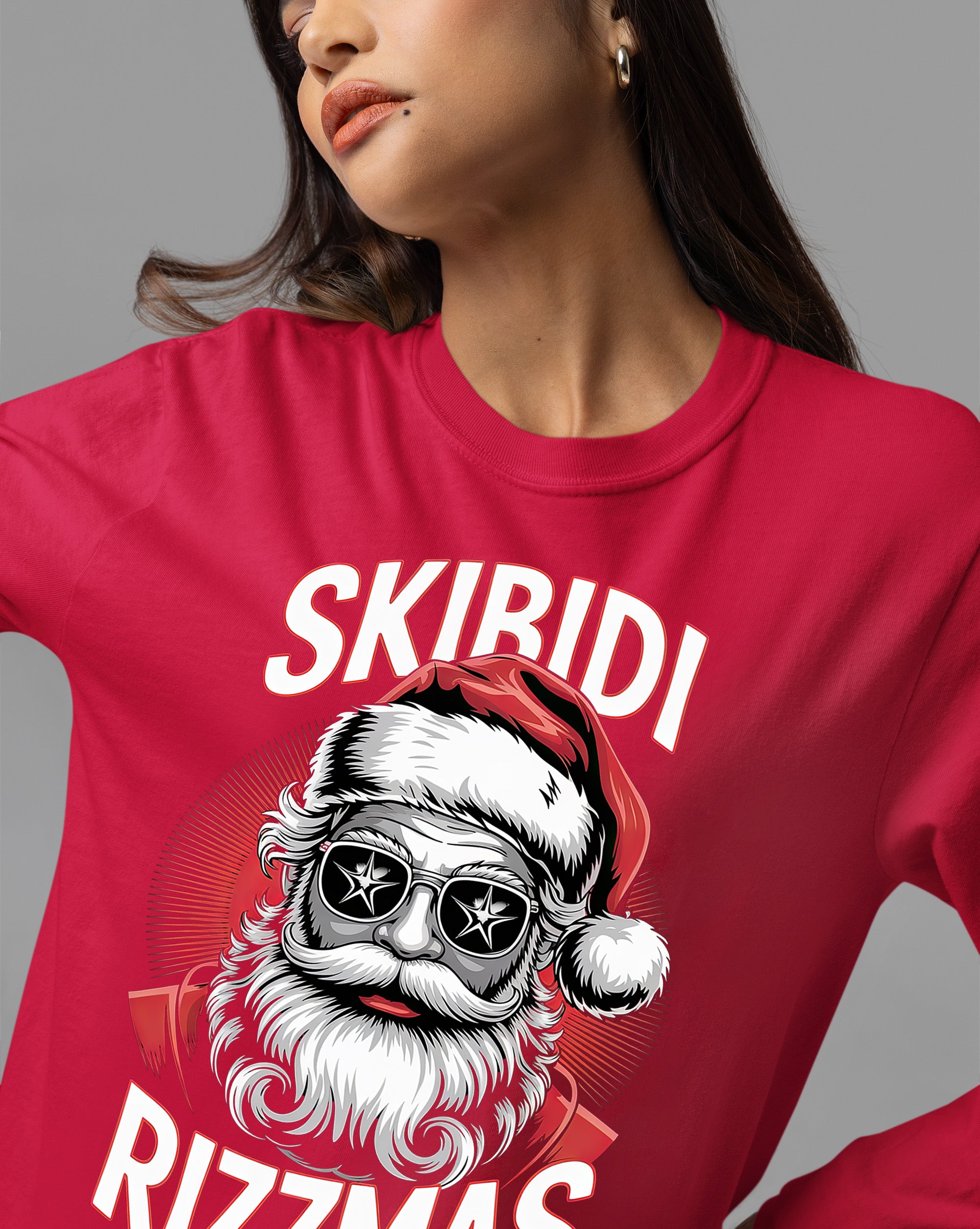 Skibidi Rizzmass Grovey Santa Christmas Spirit Gift Idea for Pop Culture Fans T-Shirt