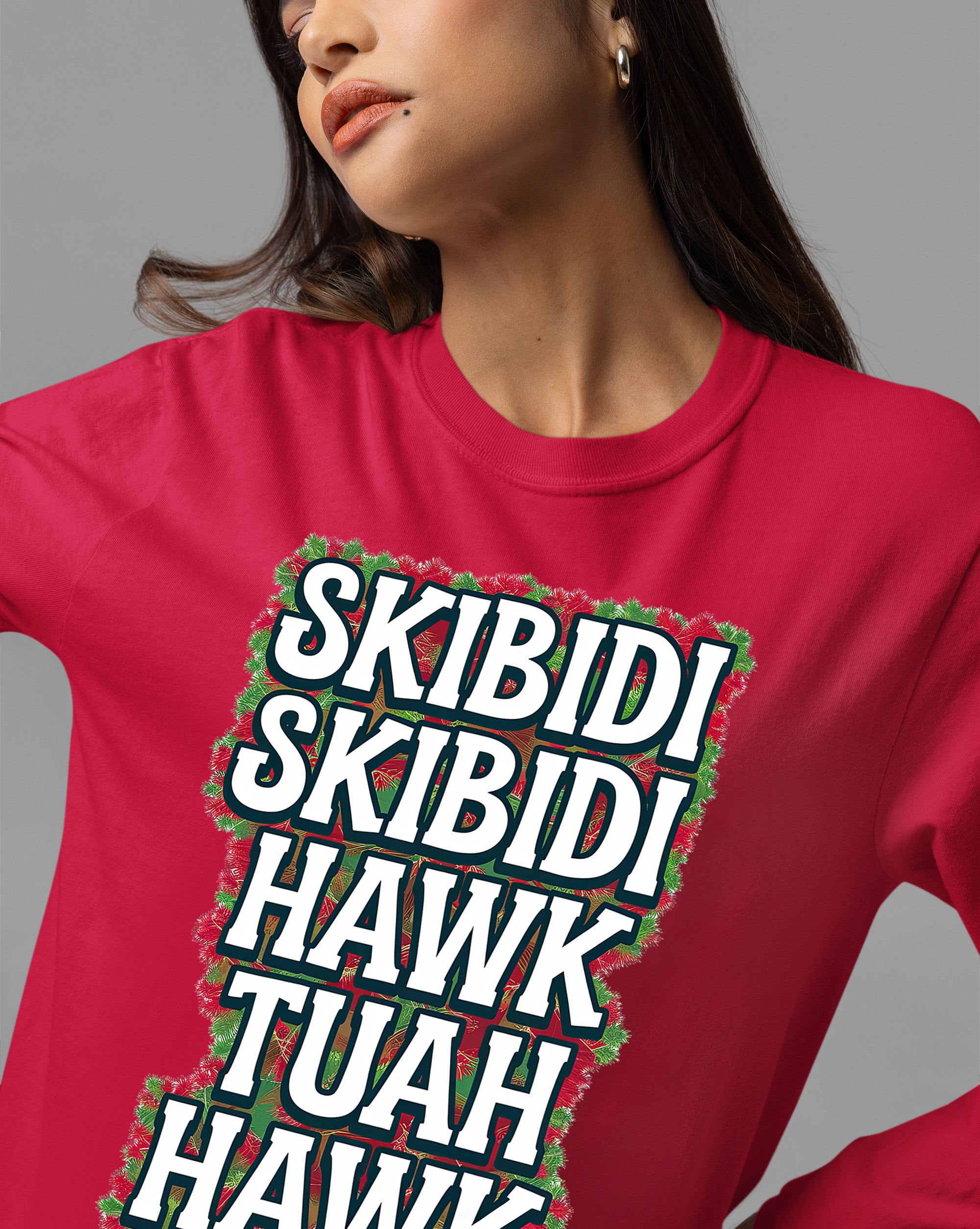 Christmas Skibidi Skibidi Hawk Tuah Hawk Art - Festive Holiday Scene for Gifts, Unique Cheer, Seasonal Pixel Masterpiece T-Shirt