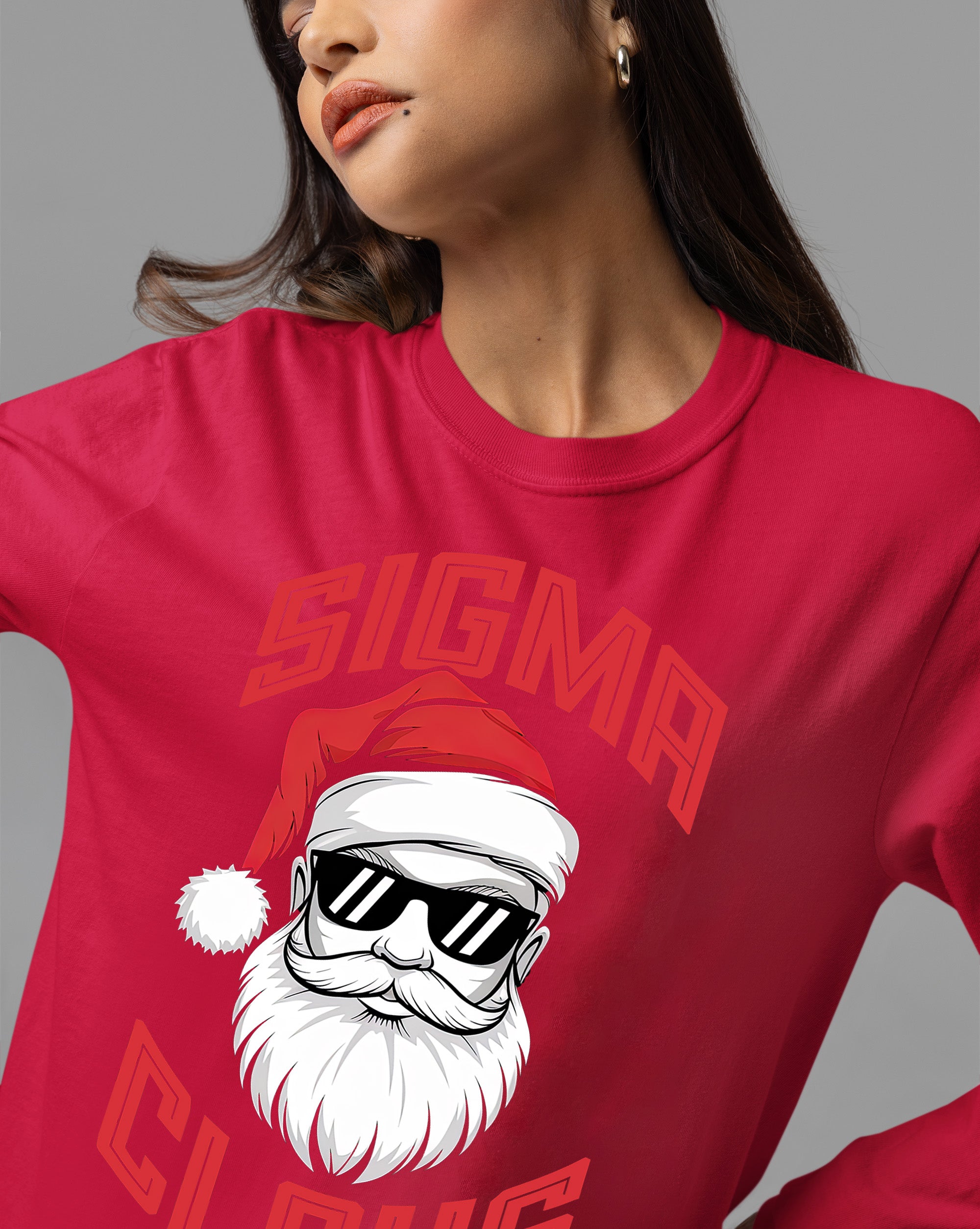 Sigma Claus Christmas Santa Illustration - Festive Holiday Artwork for Seasonal Cheer T-Shirt