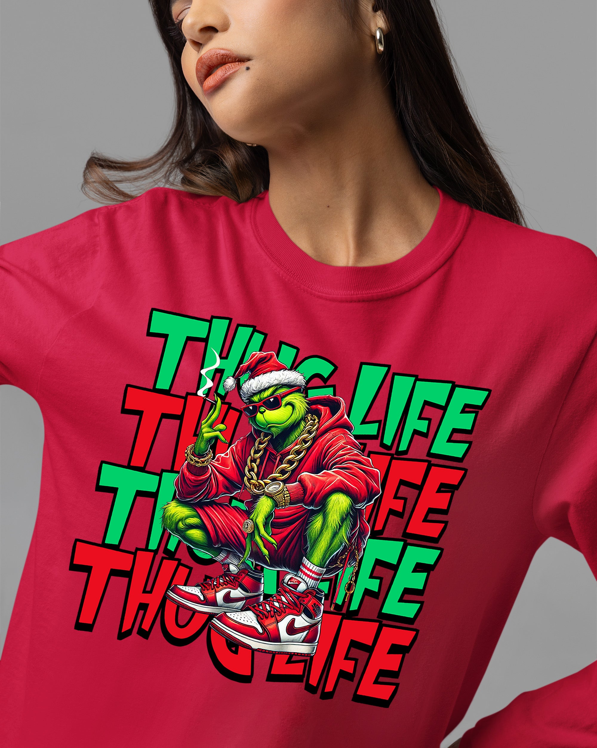 Christmas Thug Life x3 Graphic Artwork – Festive Holiday Humor for the Season T-Shirt