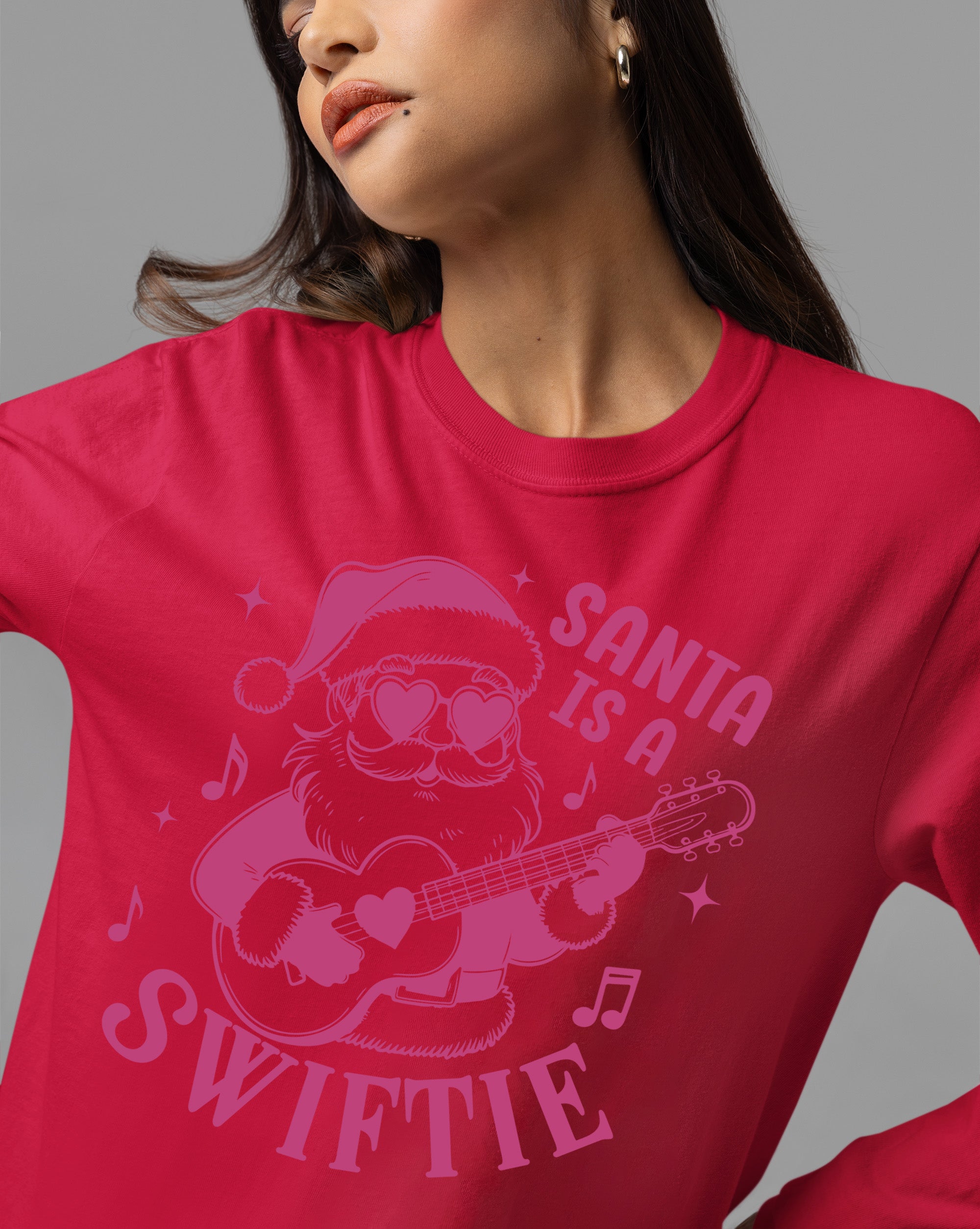 Santa is a Swiftie Christmas Gift Idea for Music Lovers - Festive Santa Theme, Holiday Joy T-Shirt
