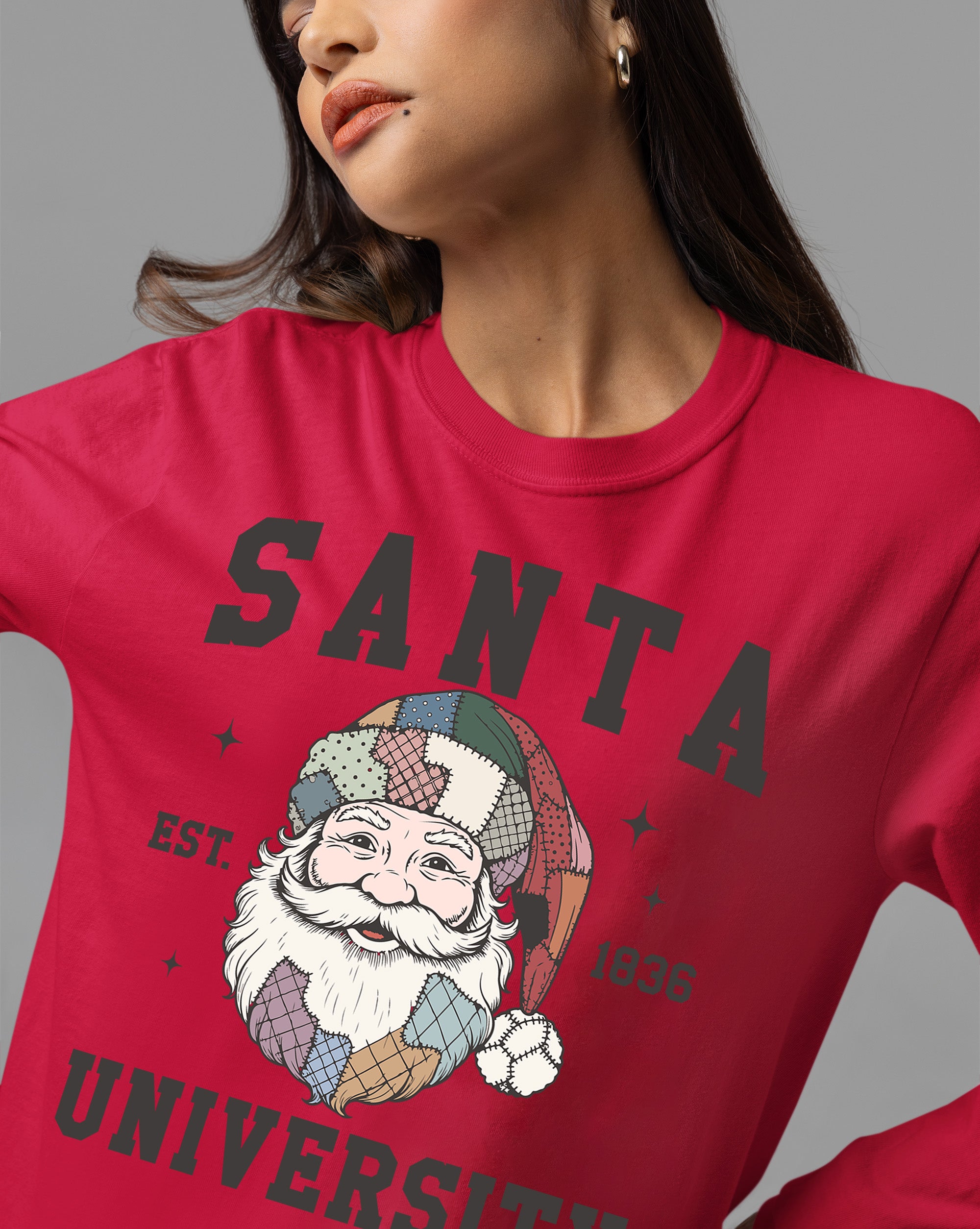 Santa University Christmas Collection, Santa Claus Gift, North Pole Education Theme, Festive Holiday Cheer T-Shirt