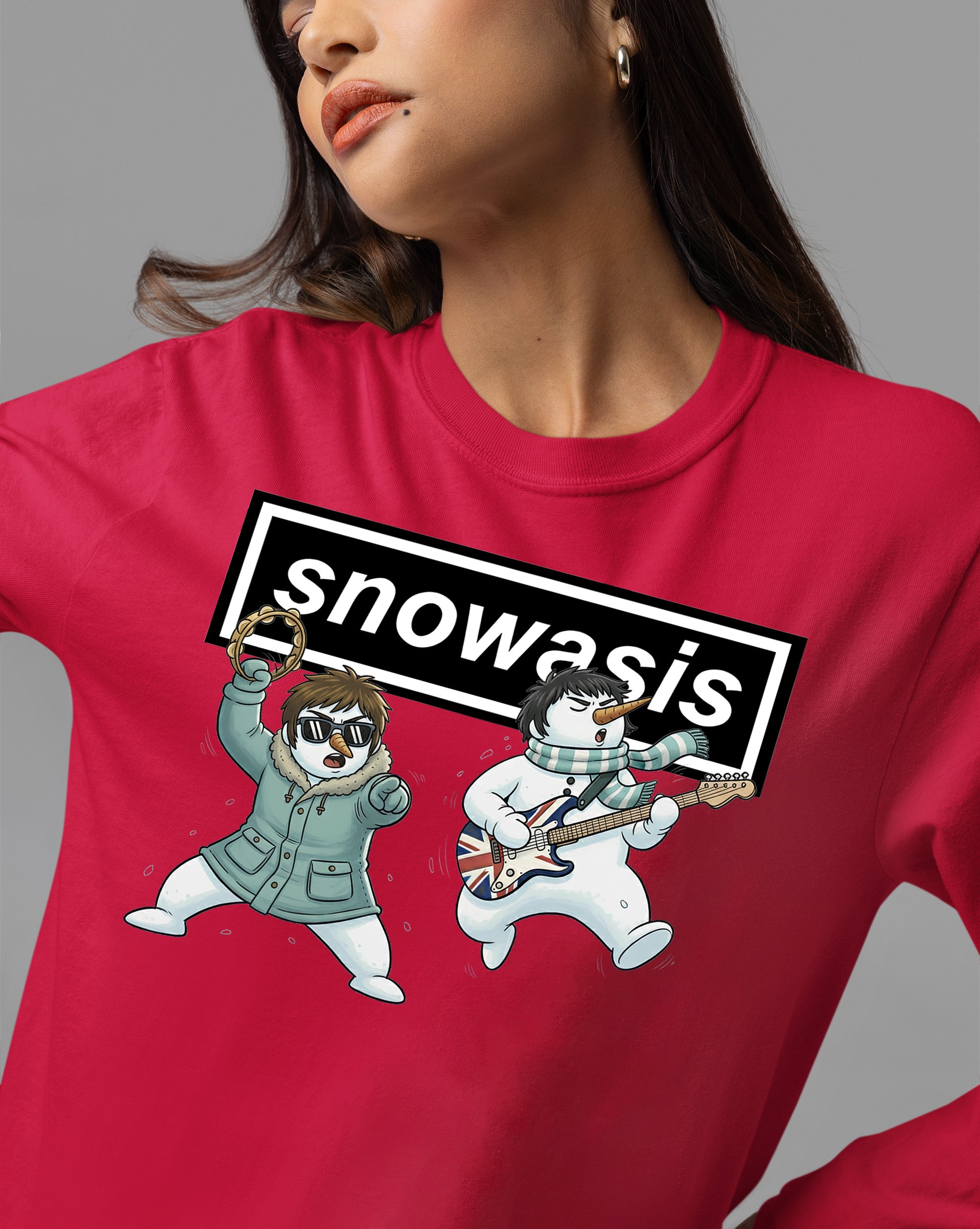 Christmas Snowasis rocking on a snowy hillside, cozy festive scene for holidays, Snowasis rocking on T-Shirt