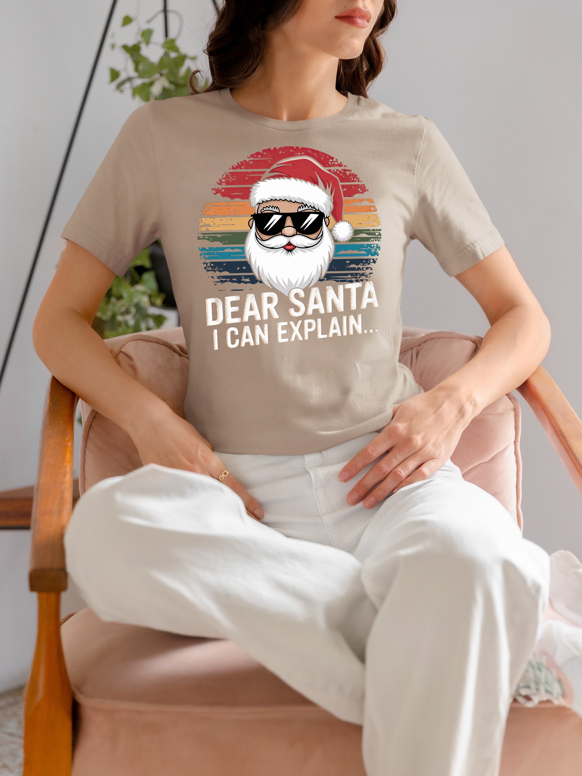 Dear Santa I Can Explain - Funny Christmas Gift Quote for Holiday Cheer & Santa Humor T-Shirt