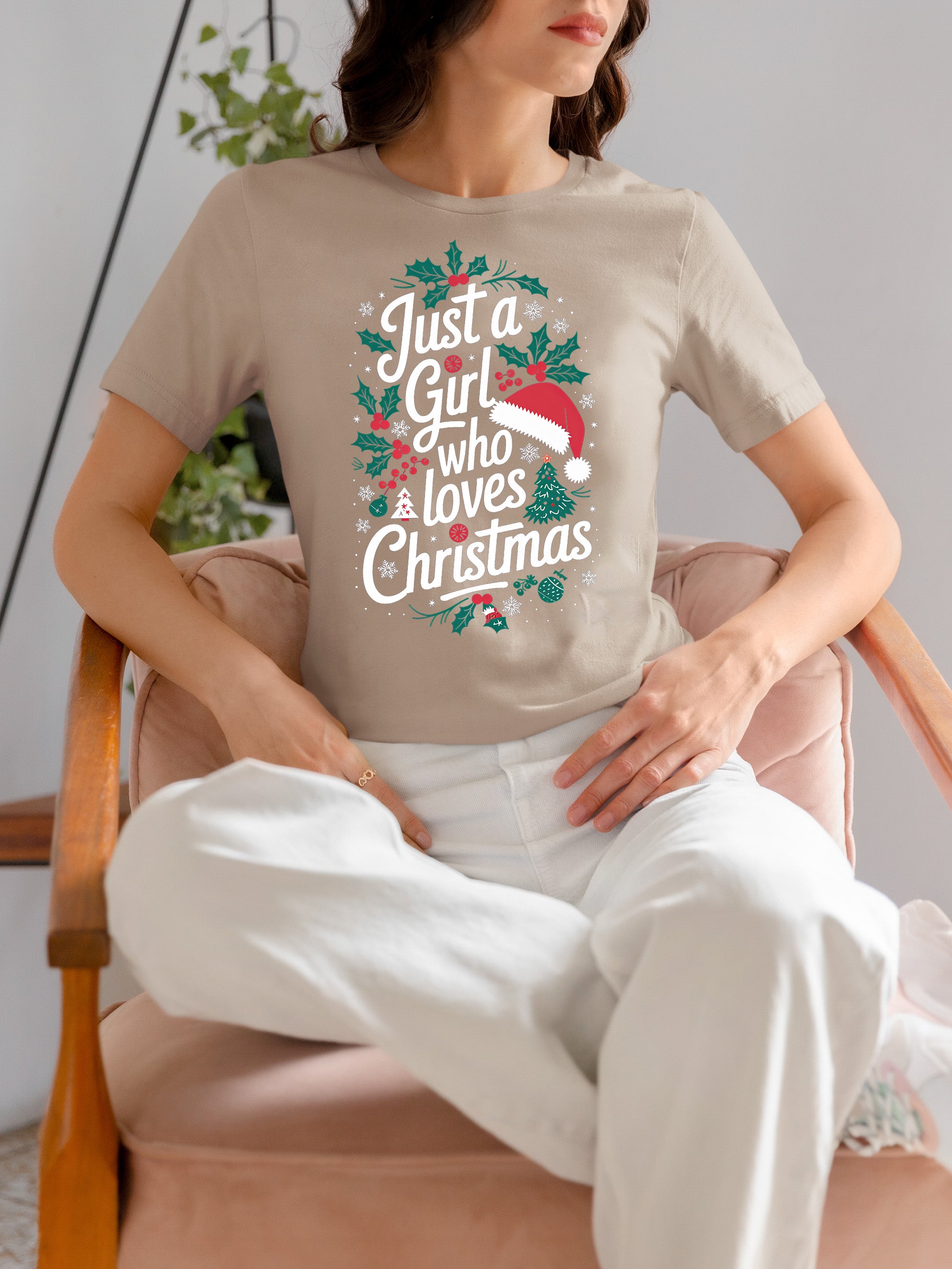 Just a Girl Who Loves Christmas - Festive, Cozy Christmas Theme for Her - Holiday Cheer Keepsake Accessory T-Shirt