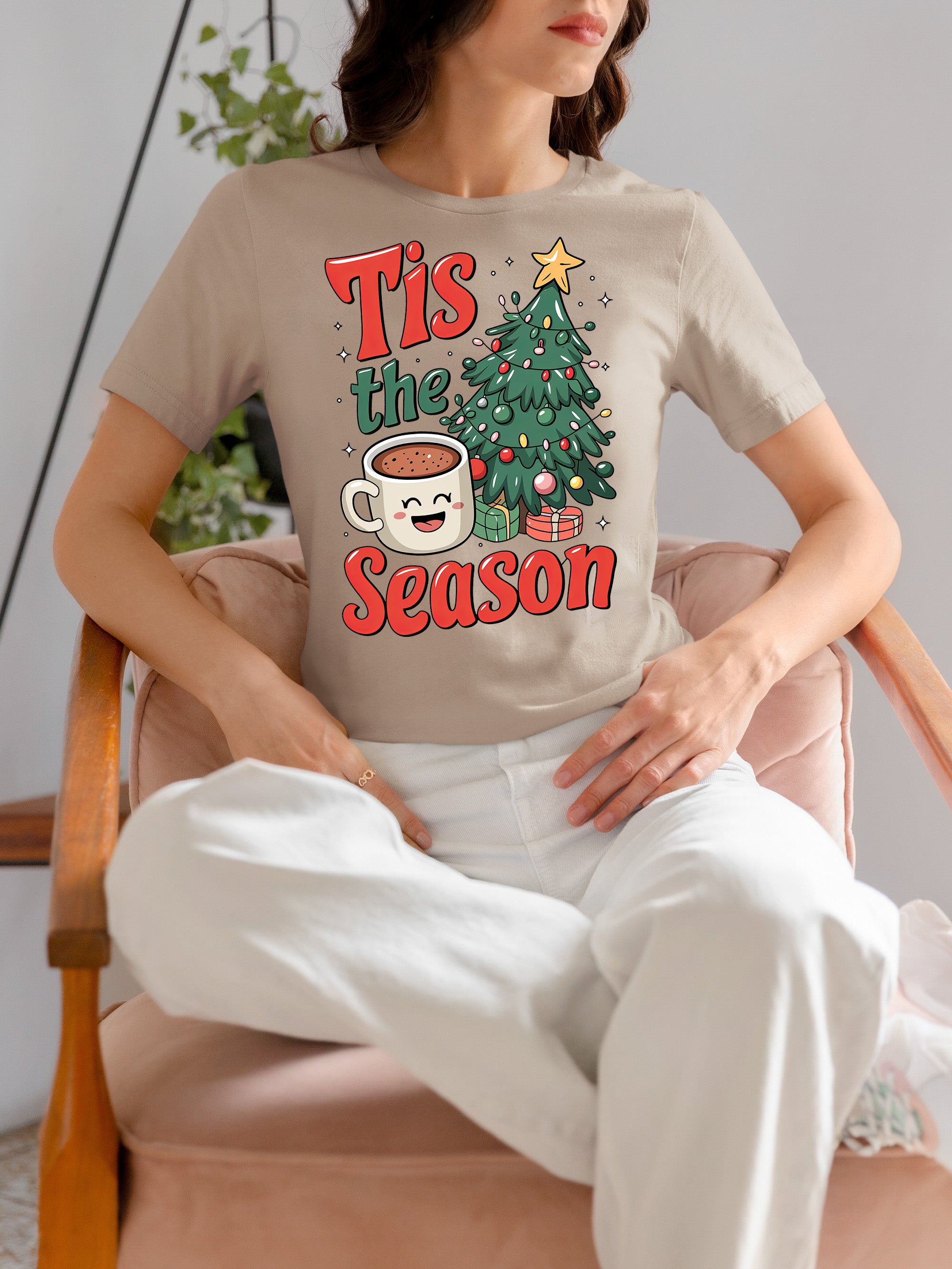 Tis the Season - Merry Christmas Village Scene - Cozy Winter Charm for Collectors, Handmade Gift for Holidays T-Shirt