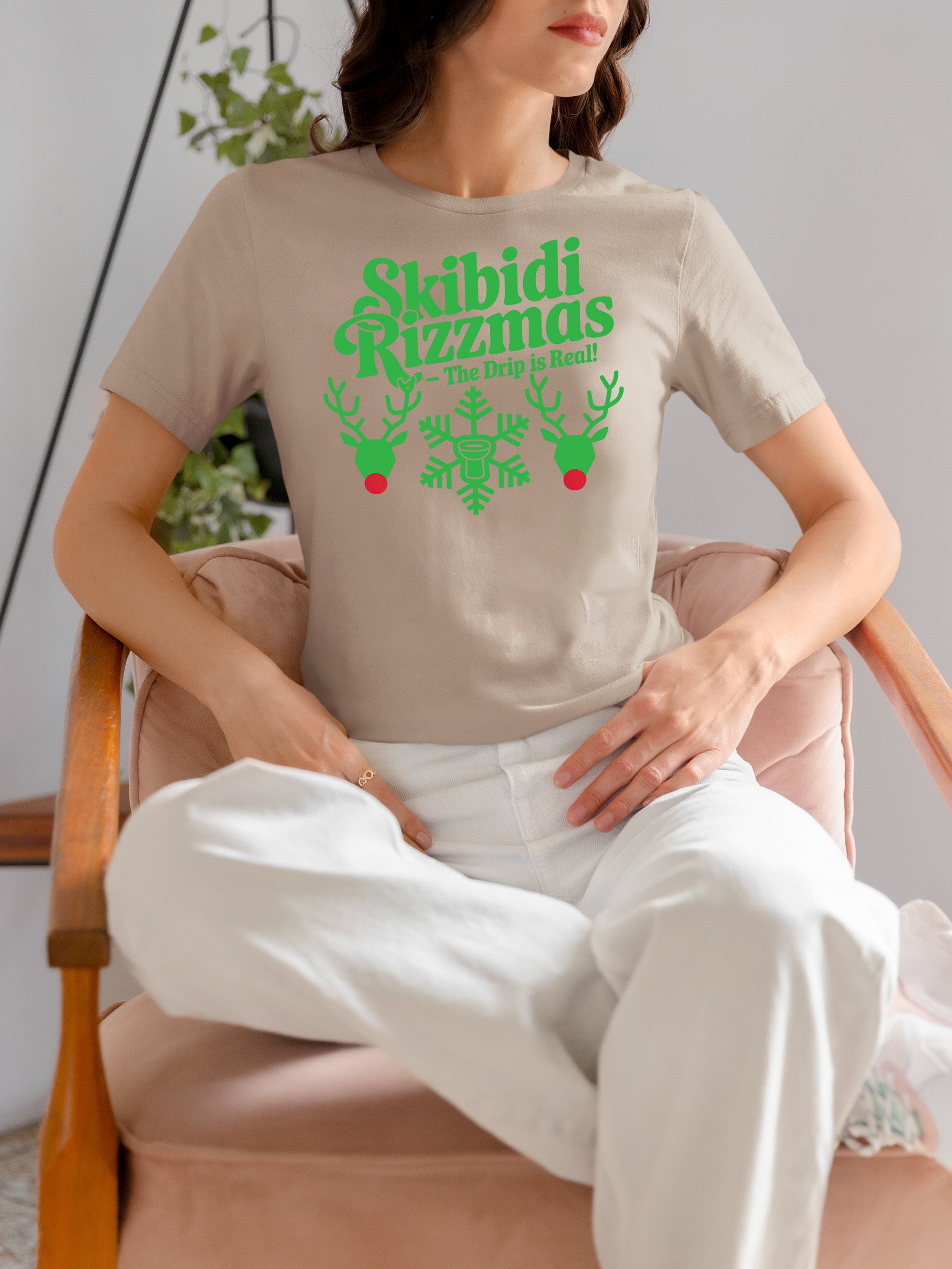 Skibidi Rizzman Christmas Character - Festive Holiday Cheer for Fans, Whimsical Seasonal Gift Idea T-Shirt