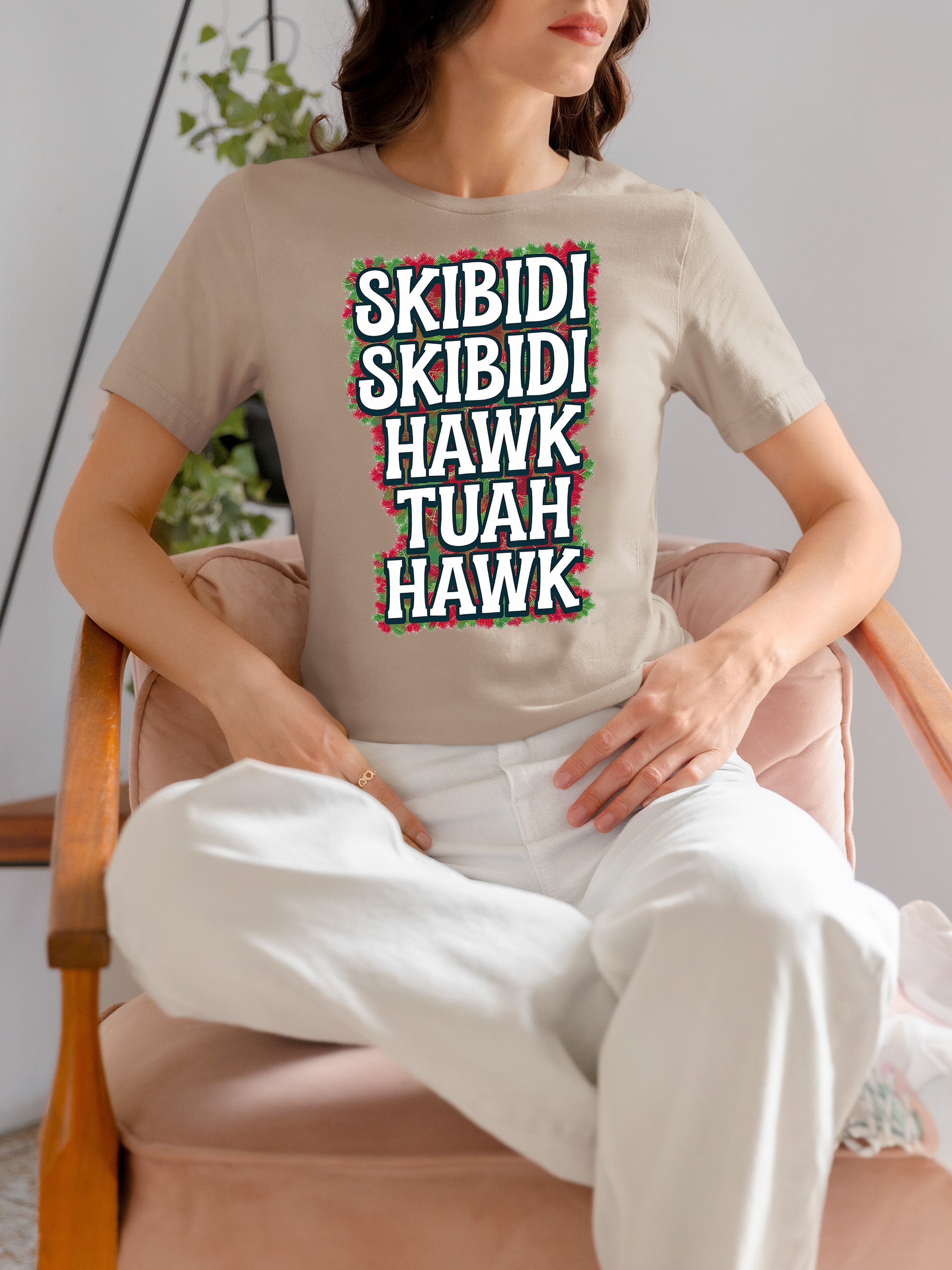 Christmas Skibidi Skibidi Hawk Tuah Hawk Art - Festive Holiday Scene for Gifts, Unique Cheer, Seasonal Pixel Masterpiece T-Shirt