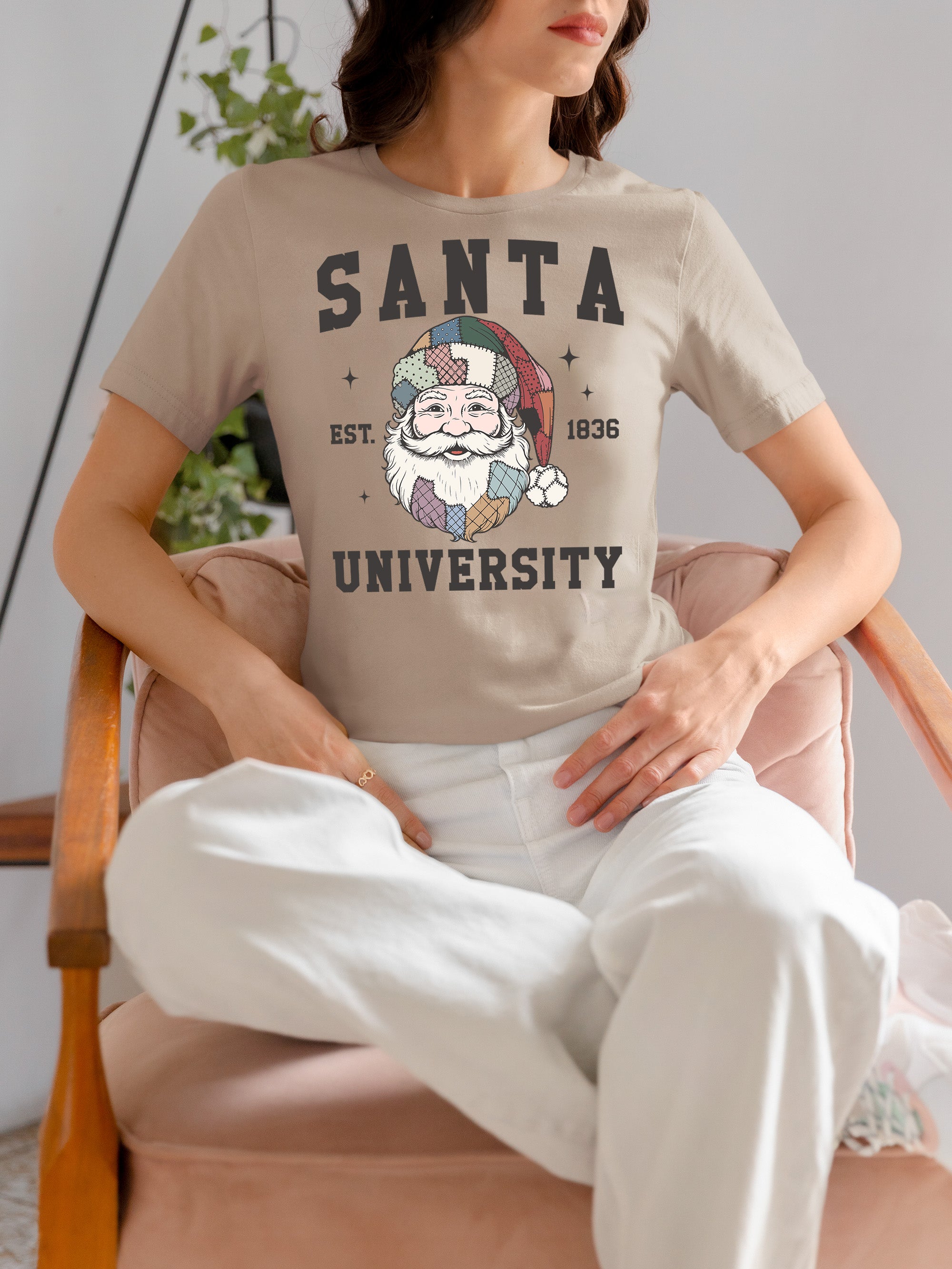 Santa University Christmas Collection, Santa Claus Gift, North Pole Education Theme, Festive Holiday Cheer T-Shirt
