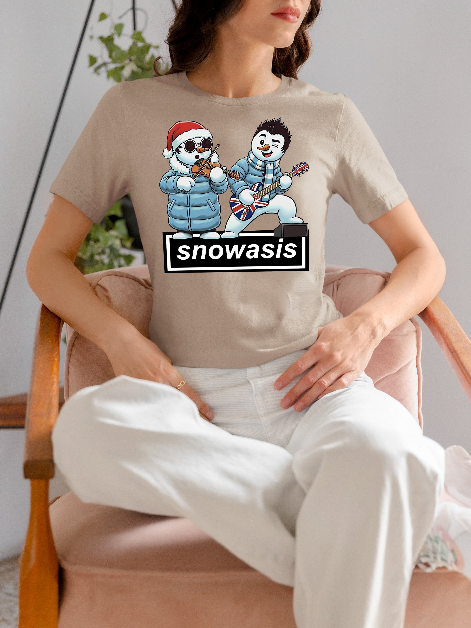 Snowasis Violin Gutar Winking Christmas Charm - Festive Music Gift T-Shirt