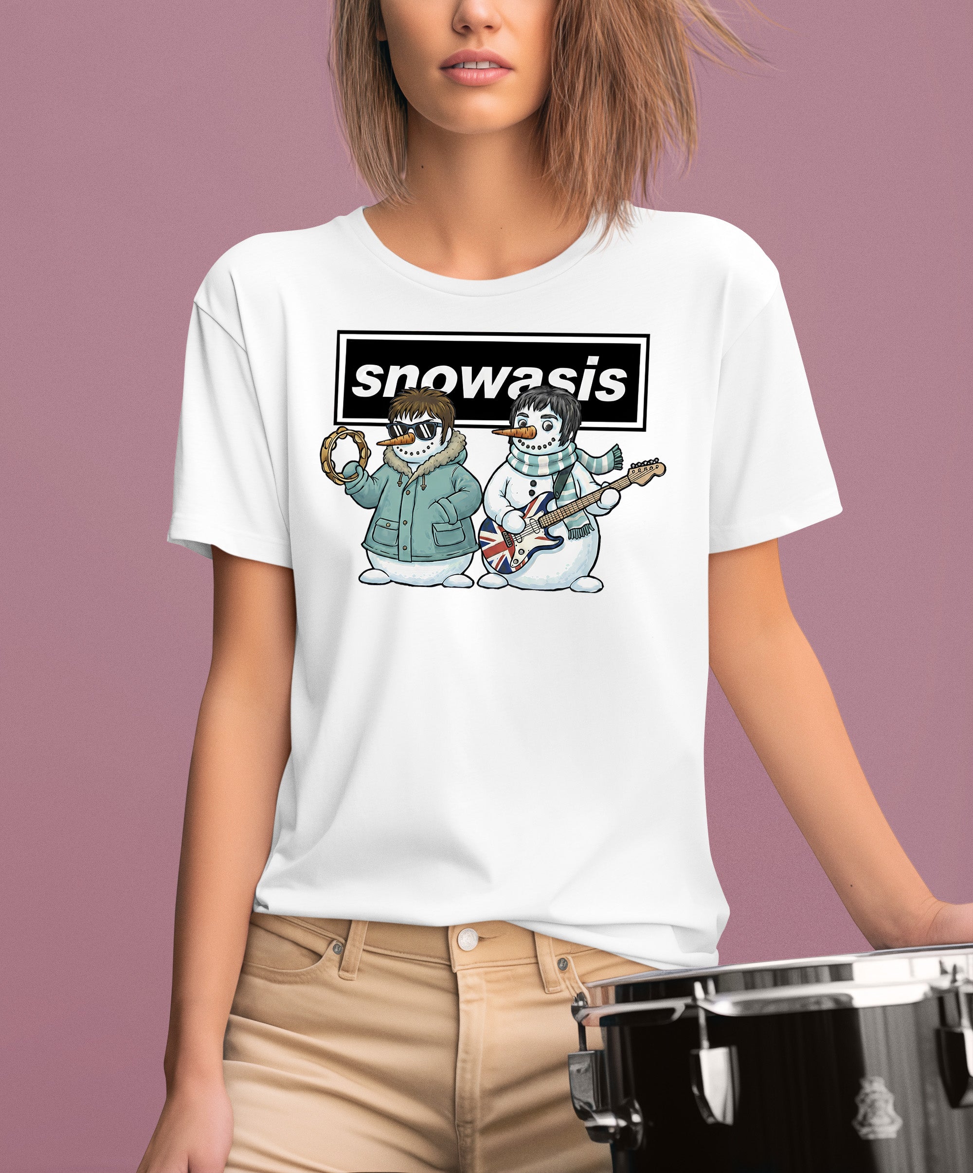 Snowasis Snowmen Guitar Christmas Keepsake - Handmade Whimsical Holiday Sculpture Gift Idea T-Shirt