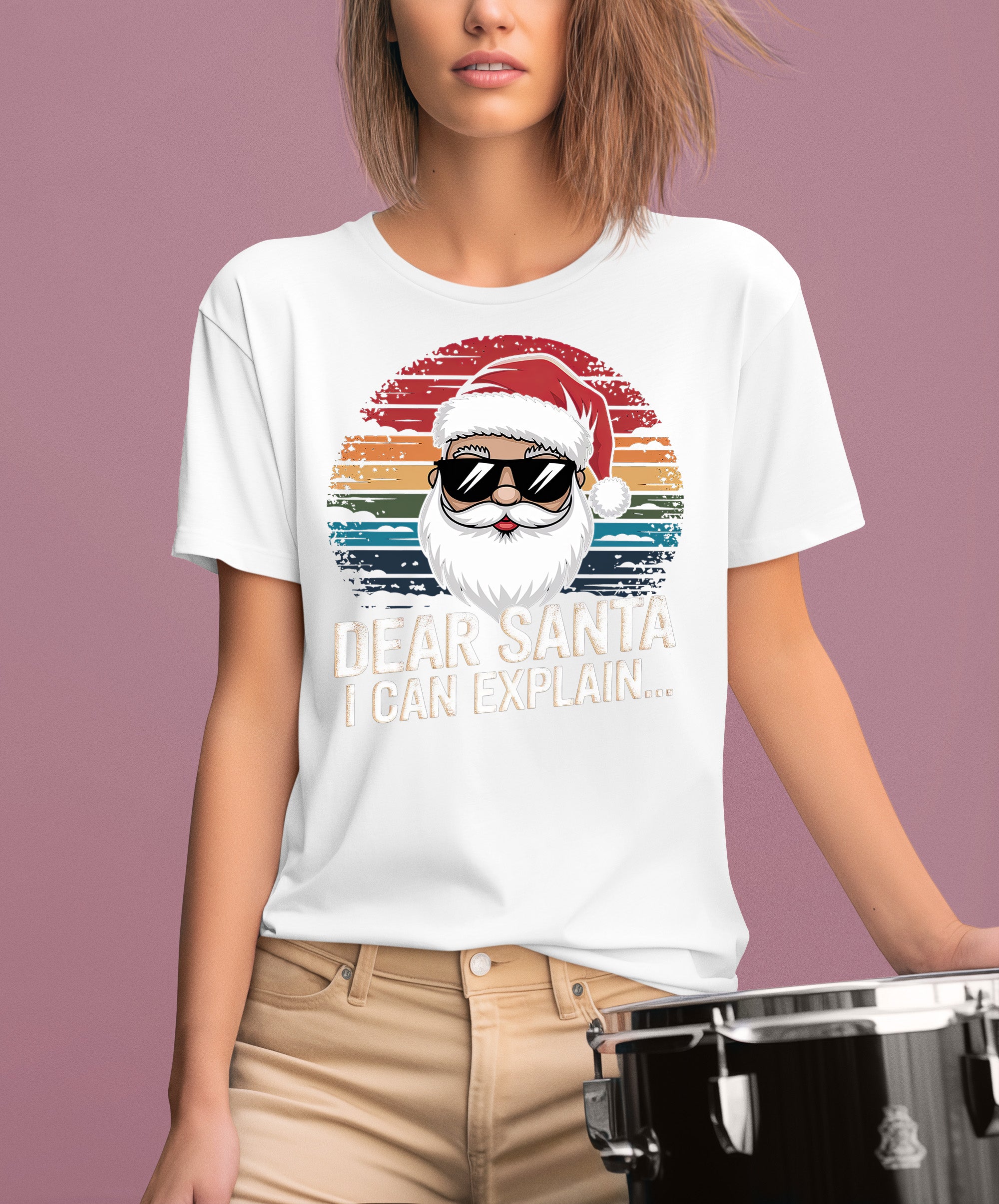 Dear Santa I Can Explain - Funny Christmas Gift Quote for Holiday Cheer & Santa Humor T-Shirt