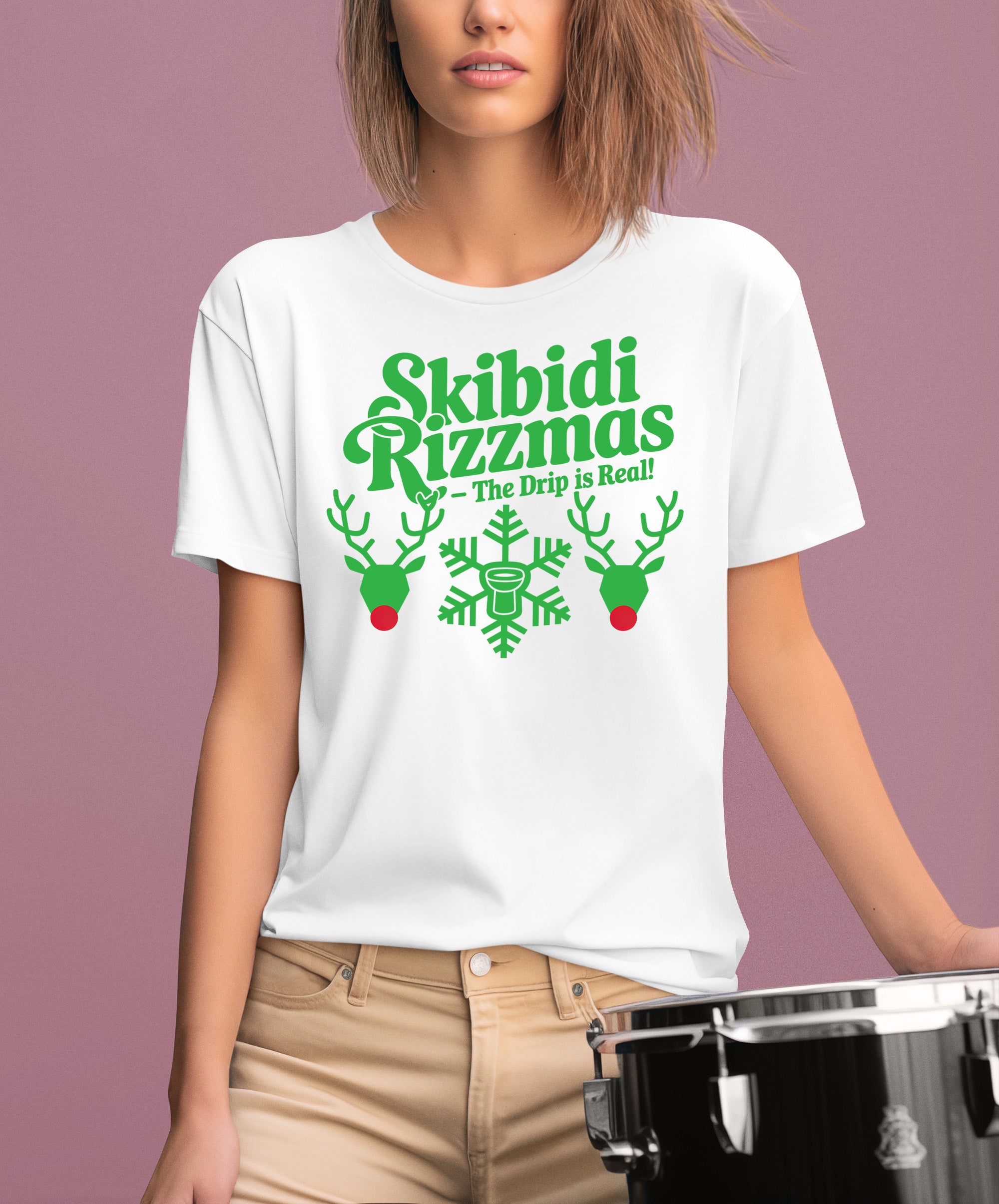 Skibidi Rizzman Christmas Character - Festive Holiday Cheer for Fans, Whimsical Seasonal Gift Idea T-Shirt