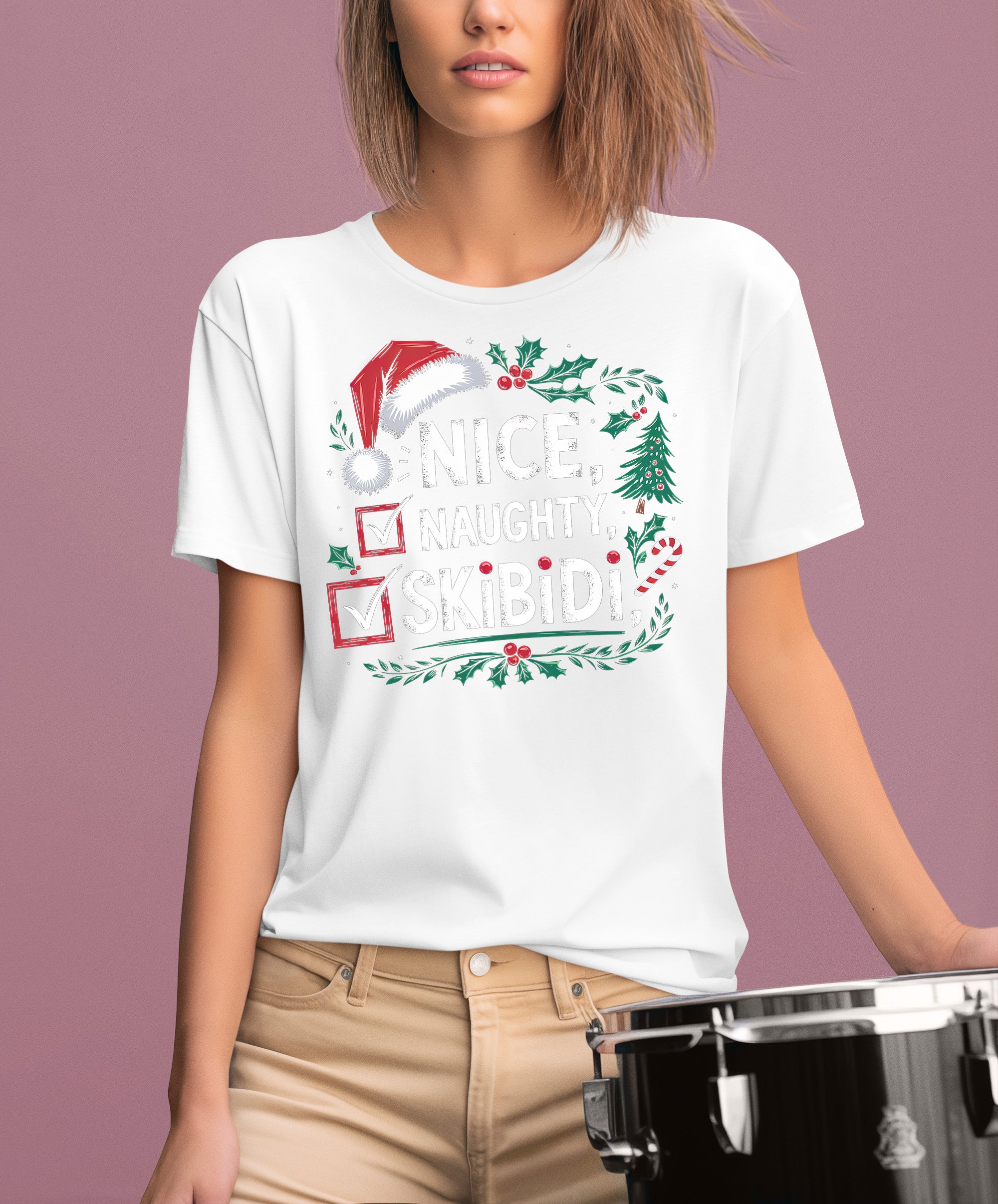 Christmas Naughty or Nice Keepsake | Festive Holiday Charm for Season’s Cheer, Skibidi Inspired Fun Gift Idea T-Shirt